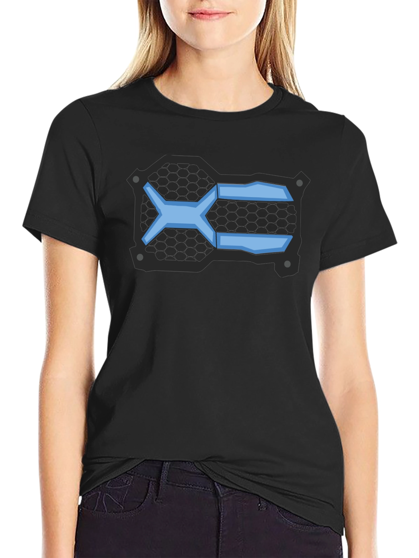 Geometric Blue Graphic T-Shirt