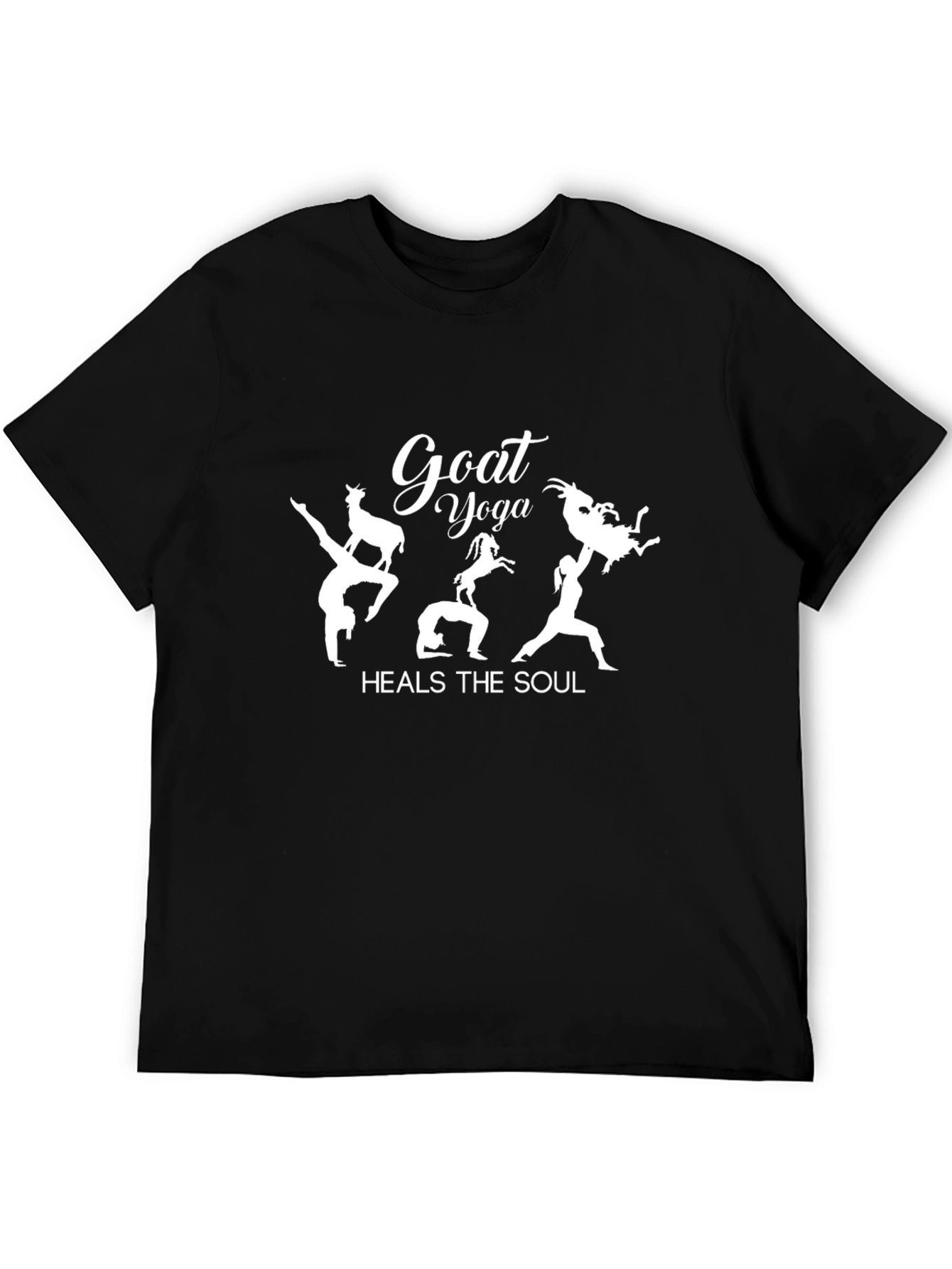 Goat Yoga Black T-Shirt - Heals the Soul