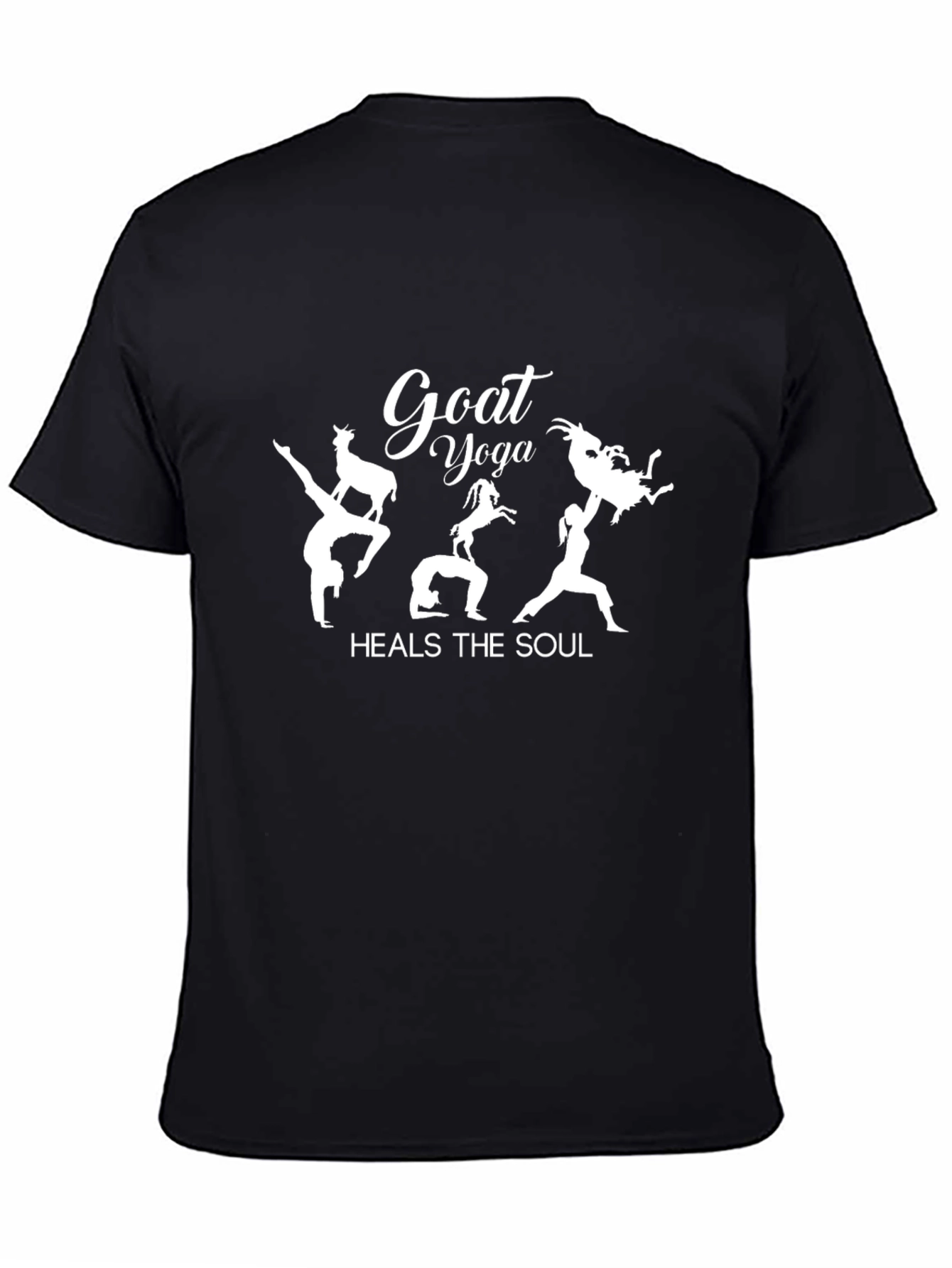 Goat Yoga Black T-Shirt - Heals the Soul