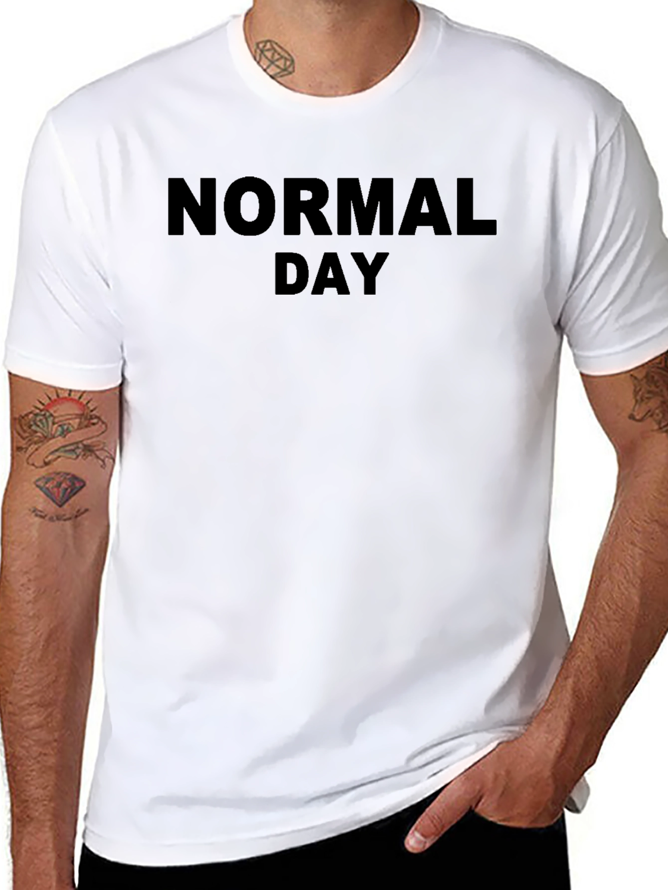 Normal Day Graphic Tee - Black Casual T-Shirt