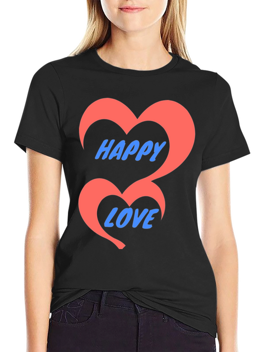 Happy Love Black Graphic Tee