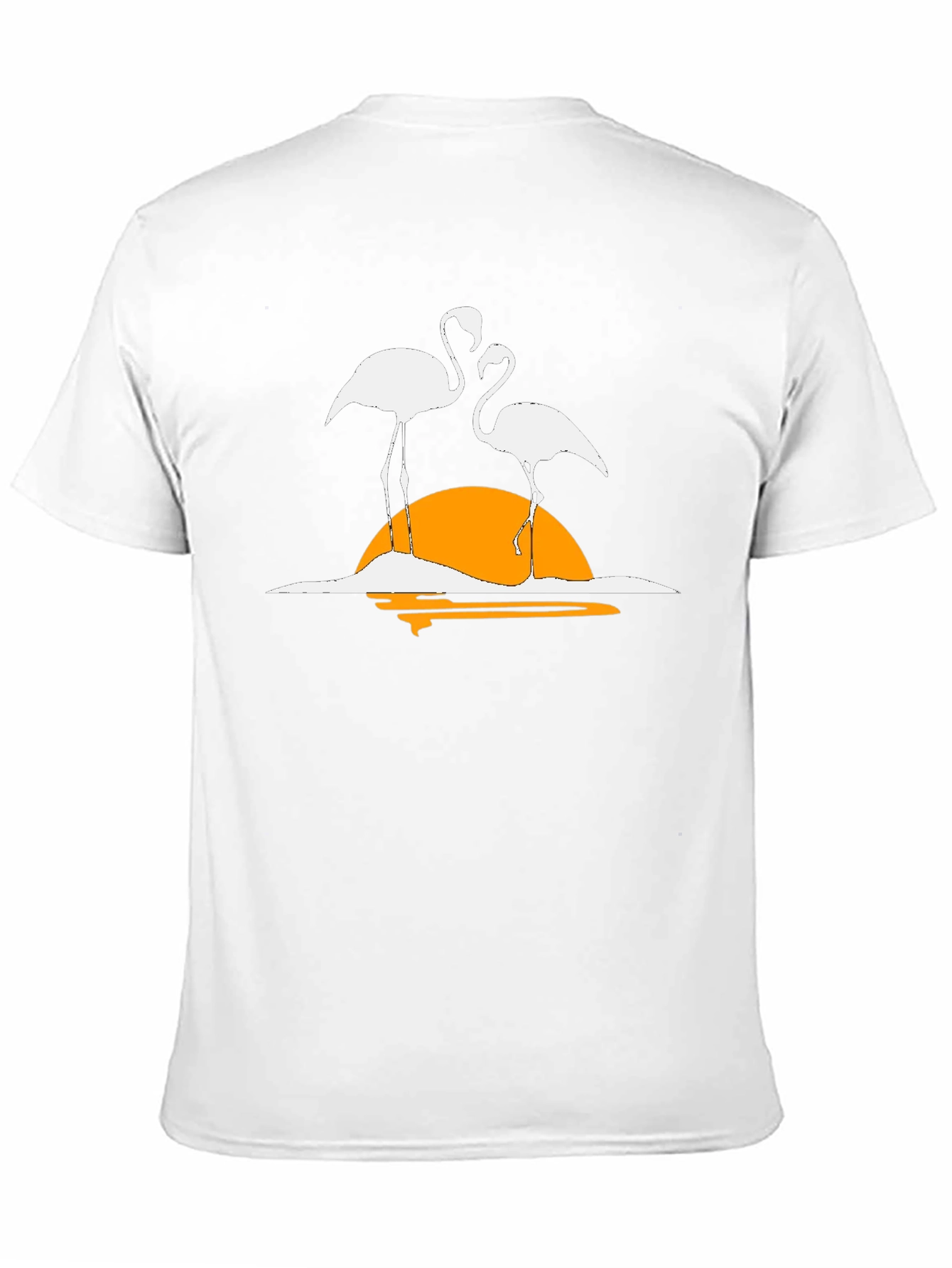 Flamingo Sunset Graphic Tee - Casual Black T-Shirt