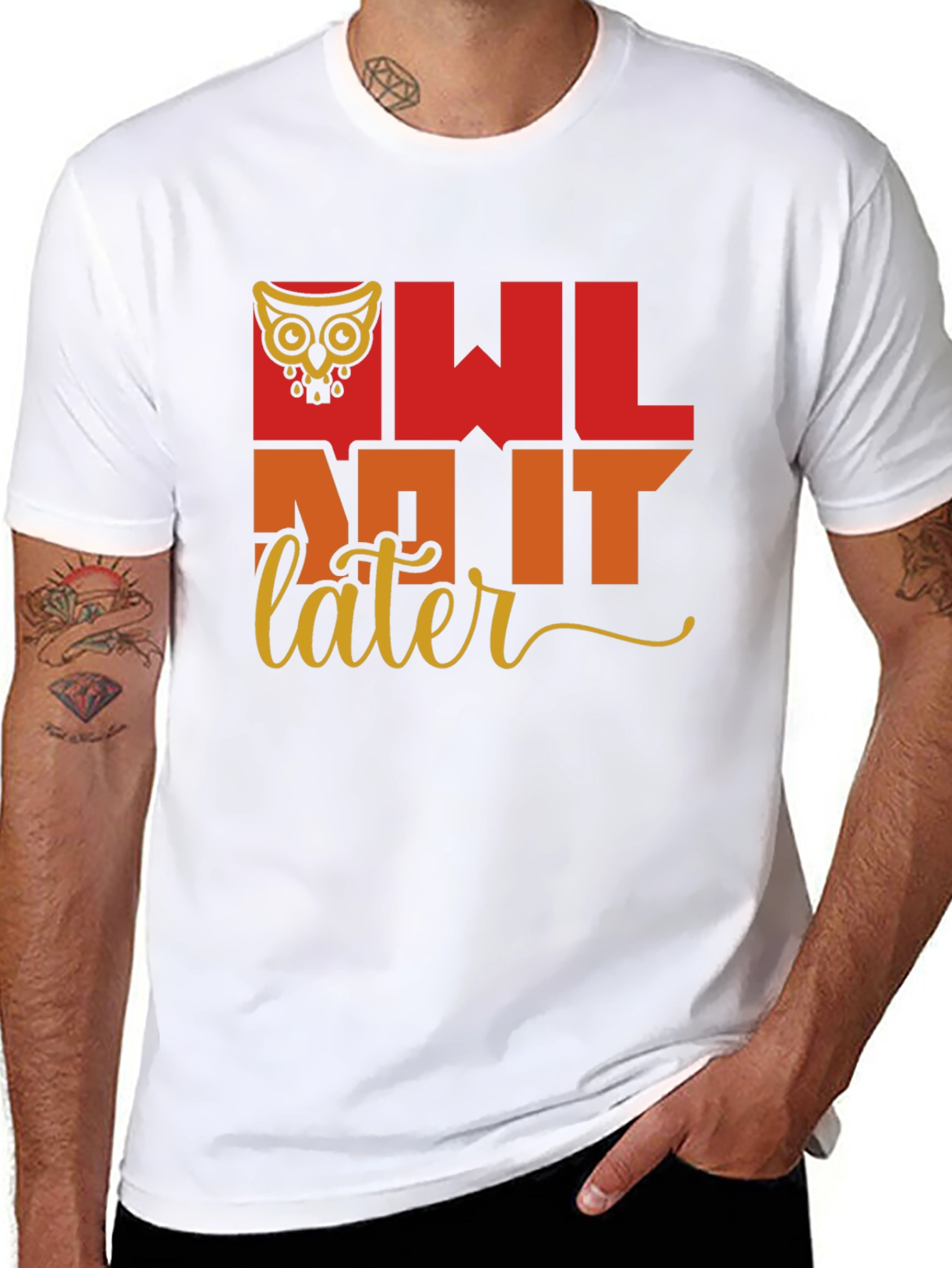 Owl Do It Later T-Shirt - Quirky Graphic Tee