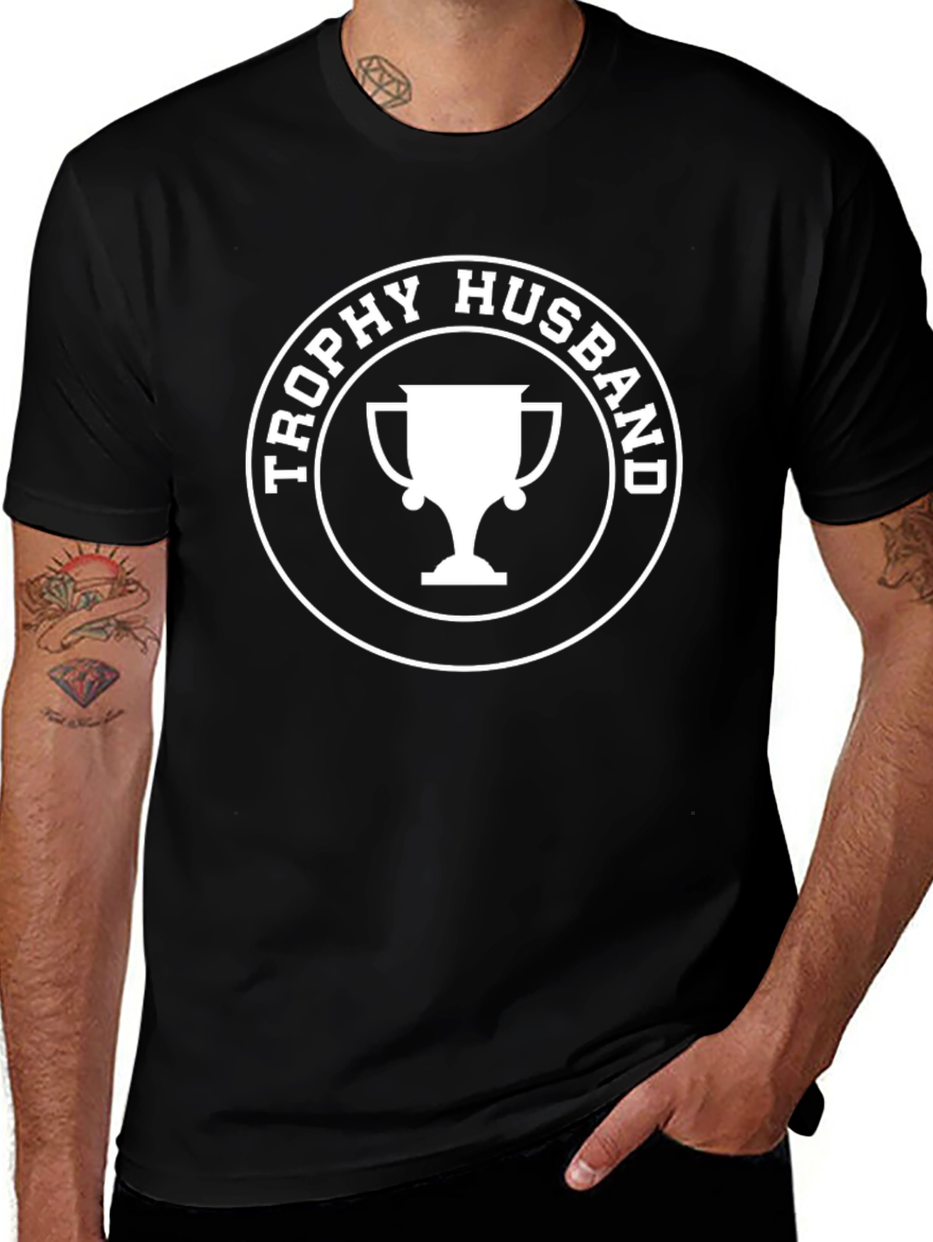Trophy Husband Graphic T-Shirt - Humorous Statement Tee