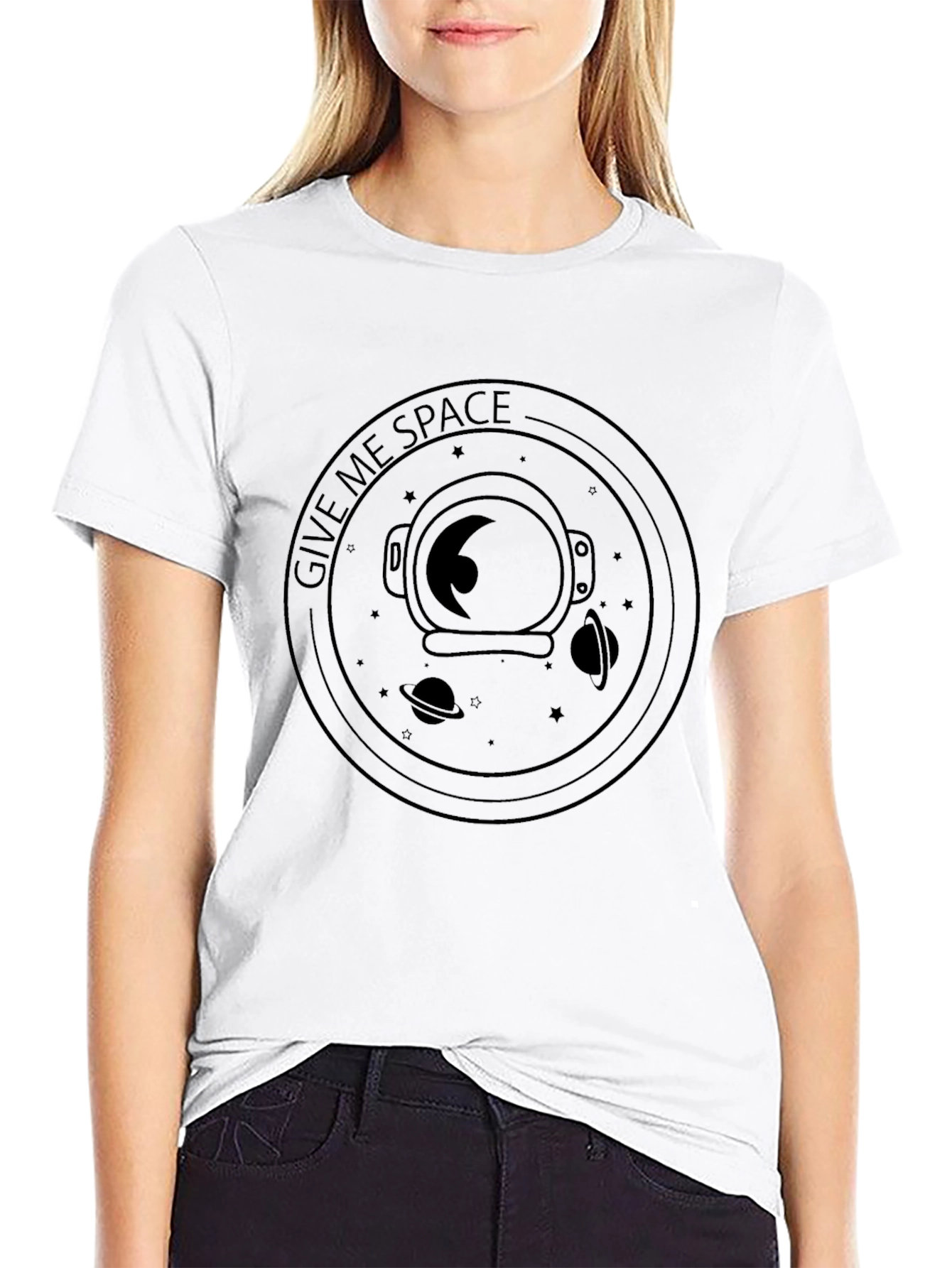 Give Me Space Graphic Black T-Shirt