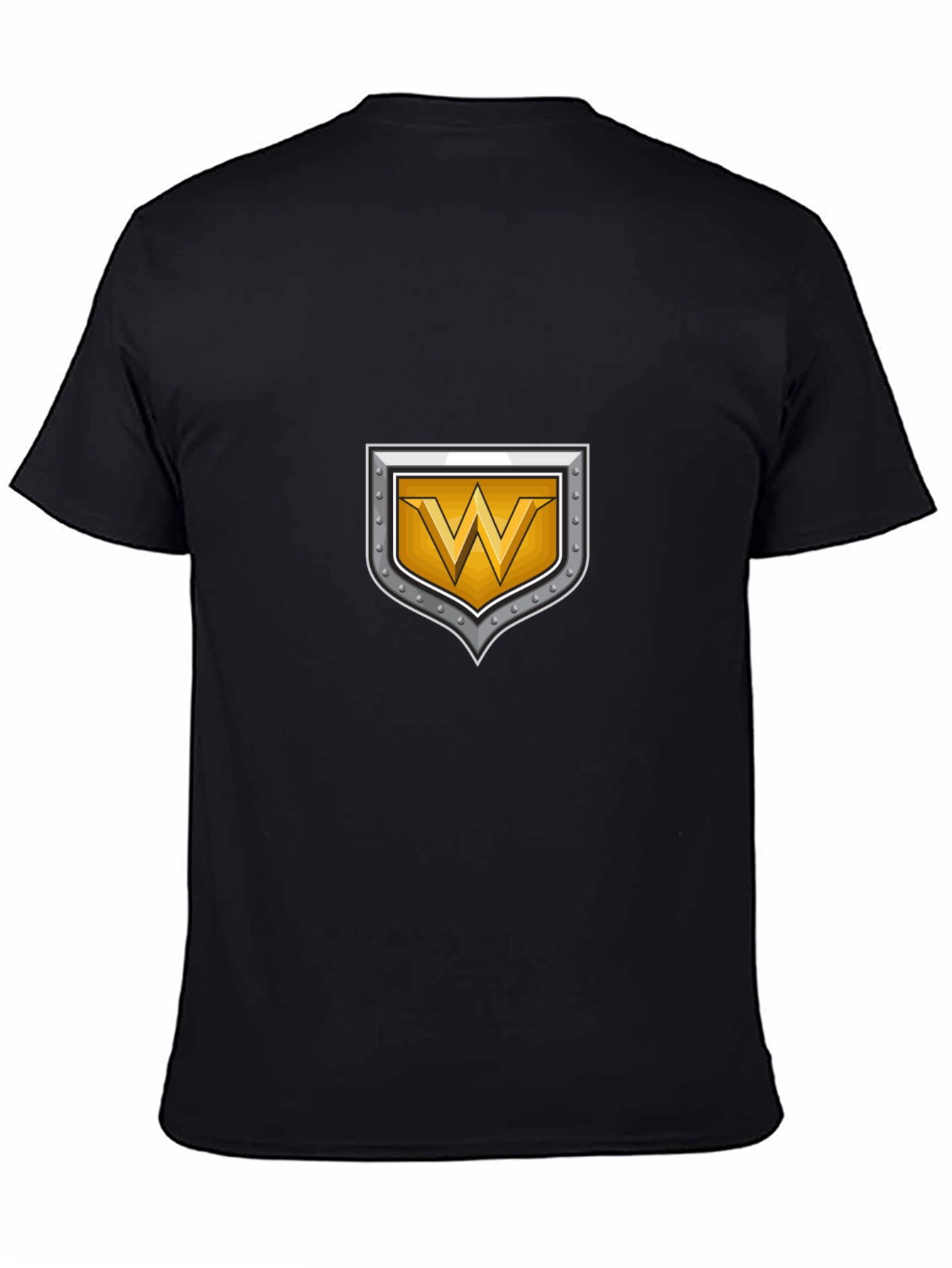 Shield W Letter Black T-Shirt