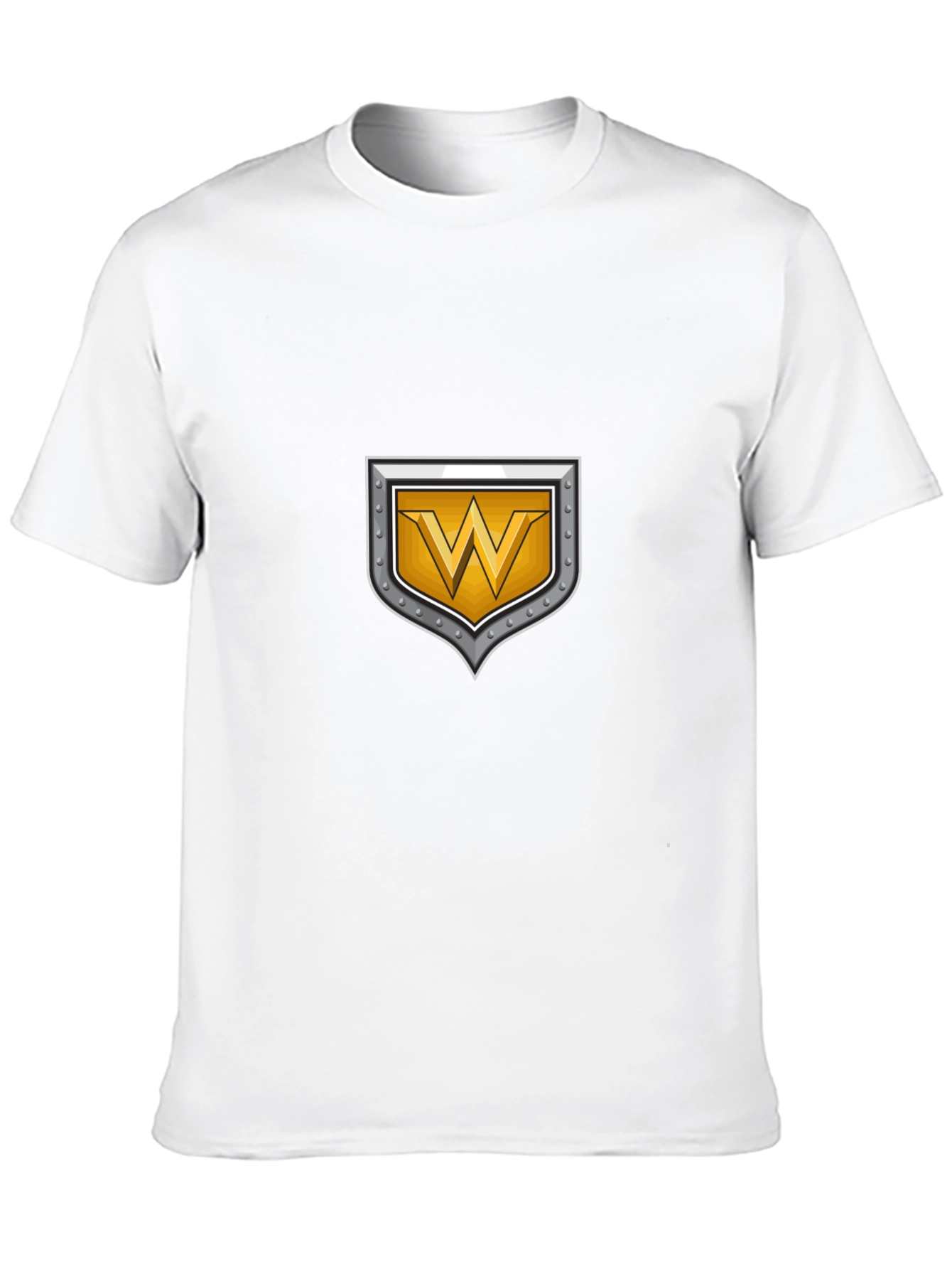 Shield W Letter Black T-Shirt