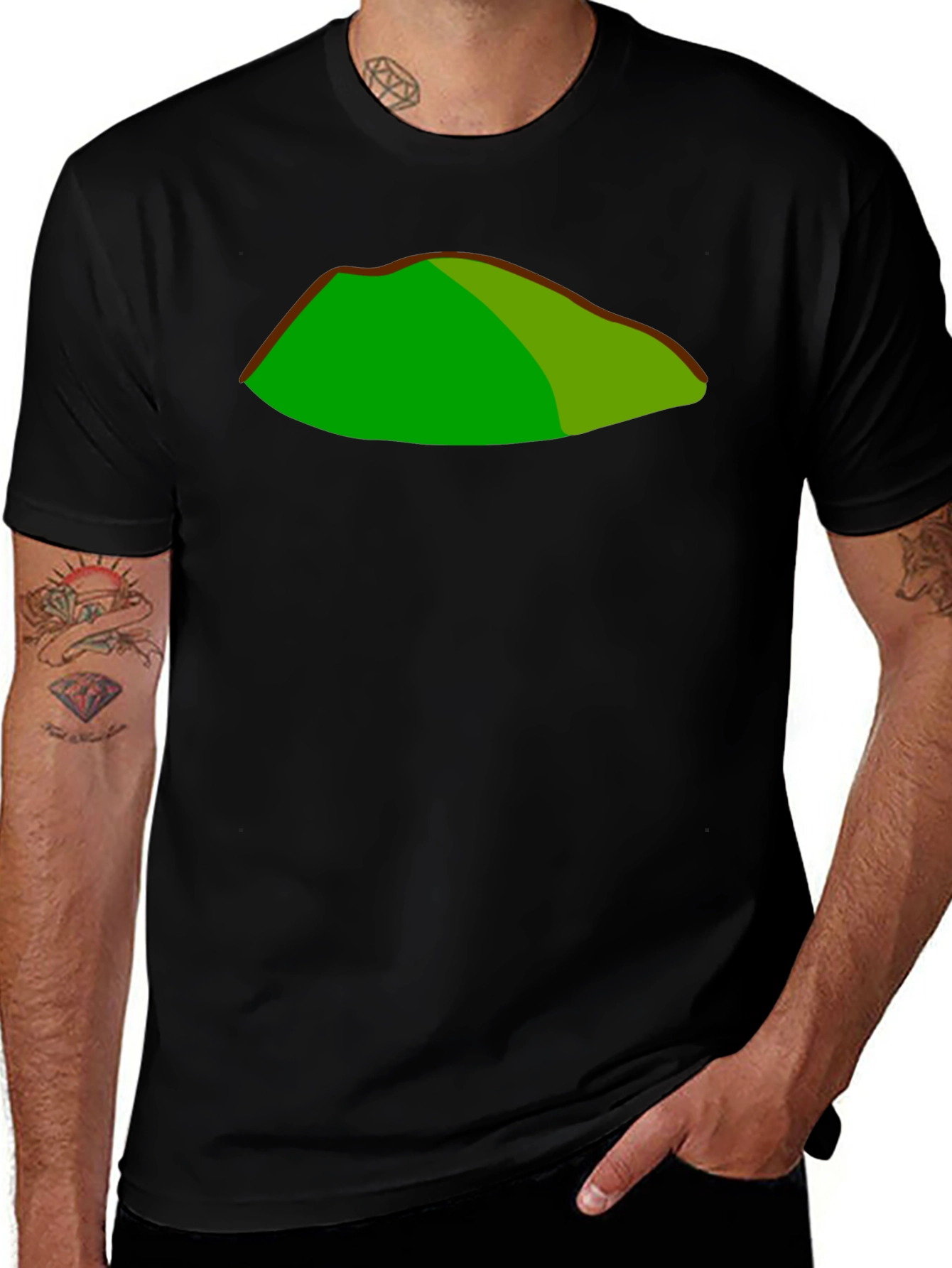 Green Mountain Graphic Black T-Shirt