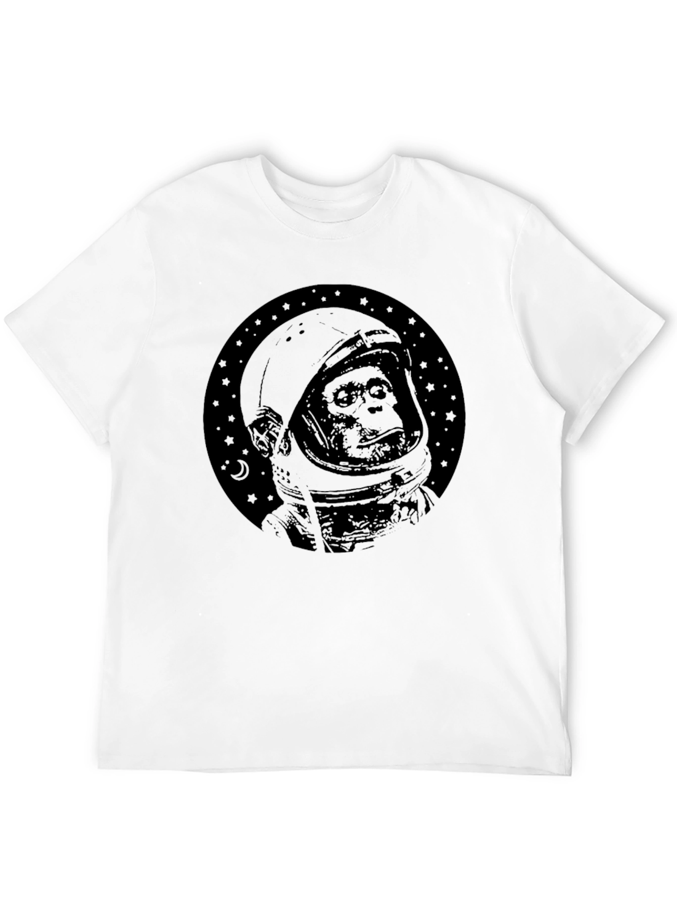 Chimpanzee Astronaut Graphic T-Shirt - Unisex Black Tee