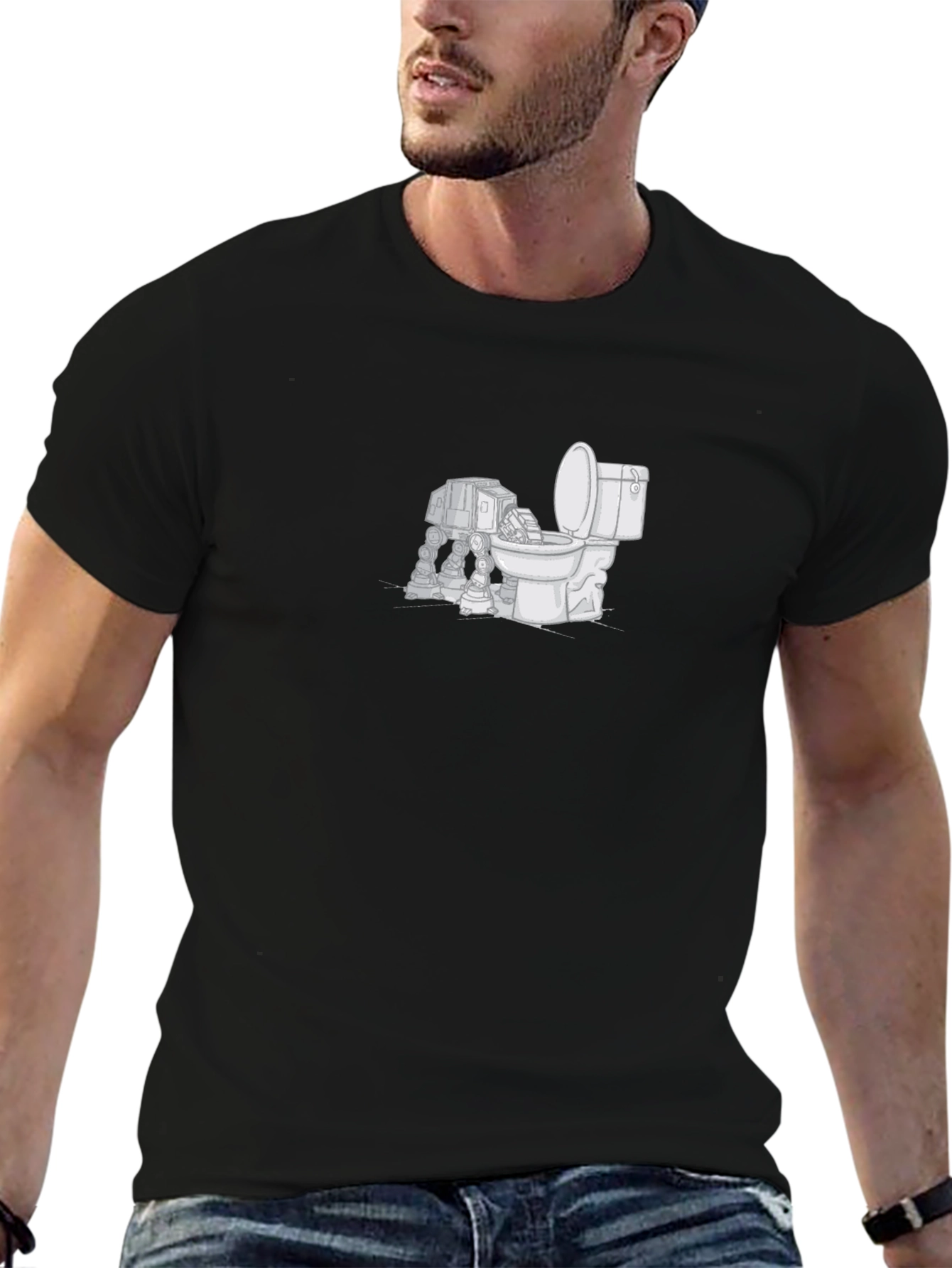 Sci-Fi Humor T-Shirt: AT-AT Toilet Humor