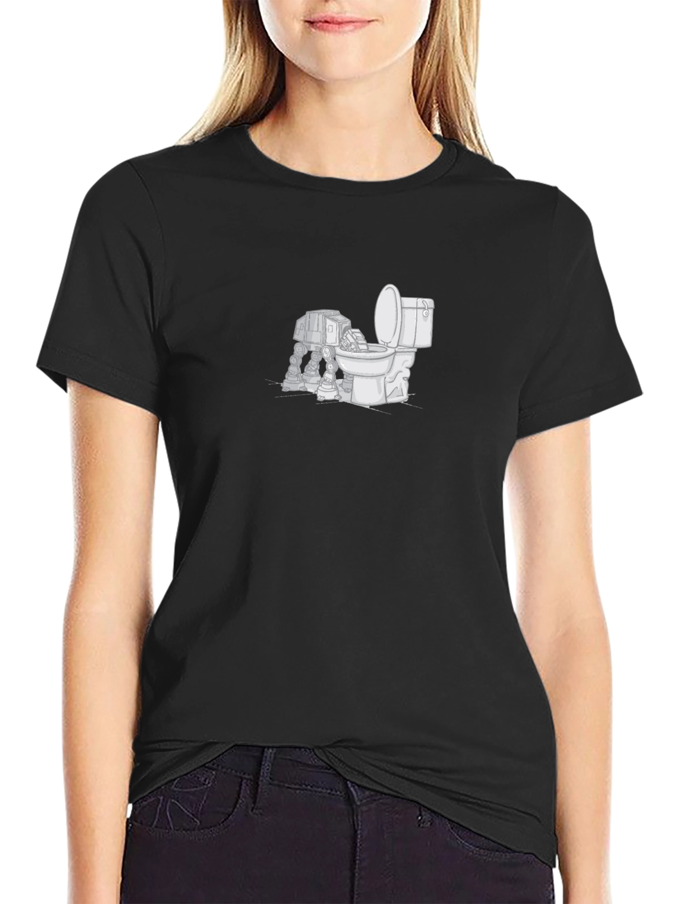 Sci-Fi Humor T-Shirt: AT-AT Toilet Humor