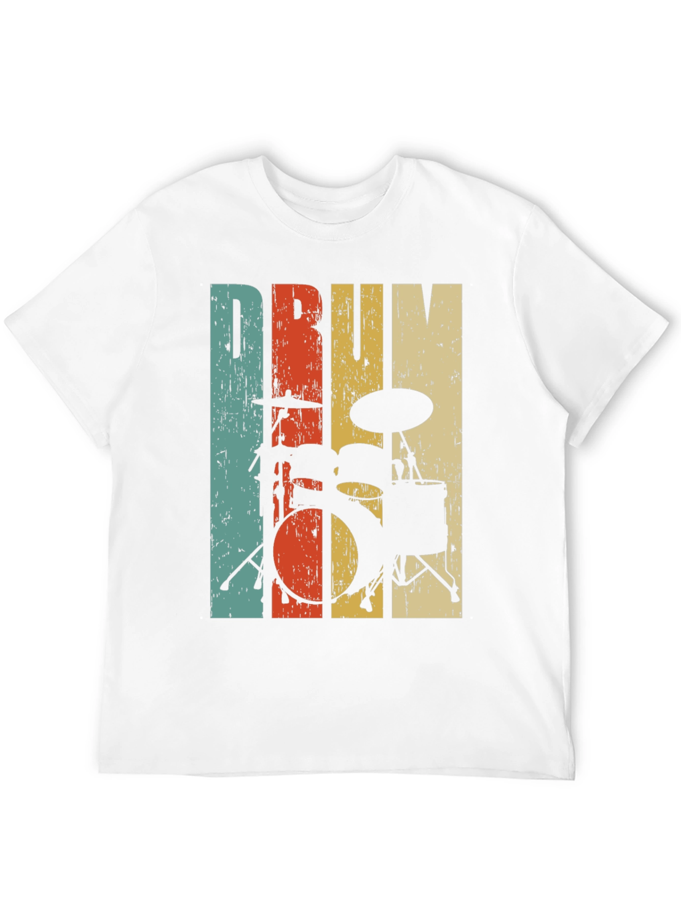 Retro Drum Set Graphic Tee - Musicians Style