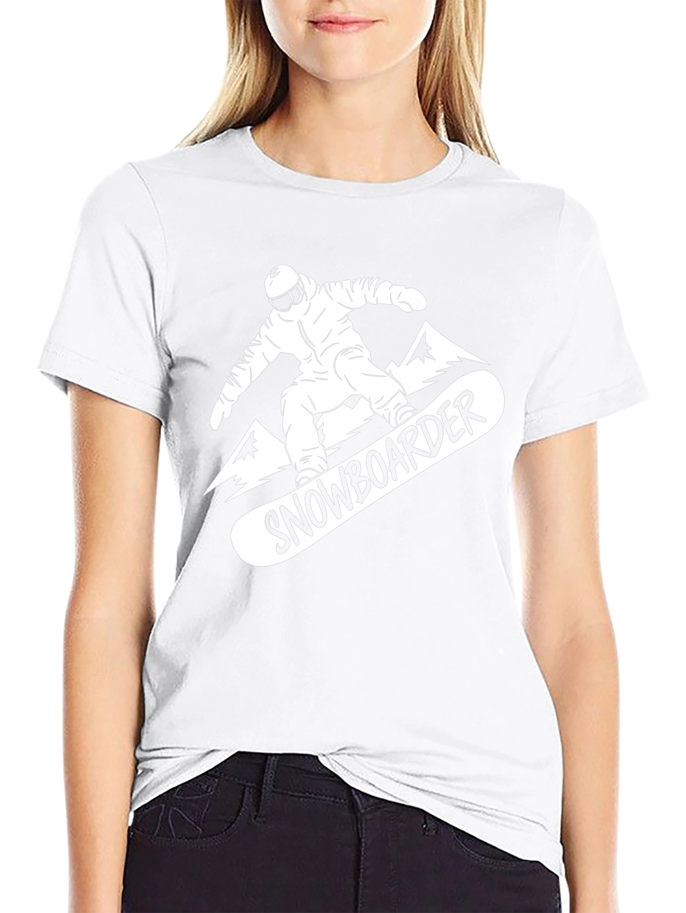 Snowboarder Graphic Tee - Black Cotton T-Shirt