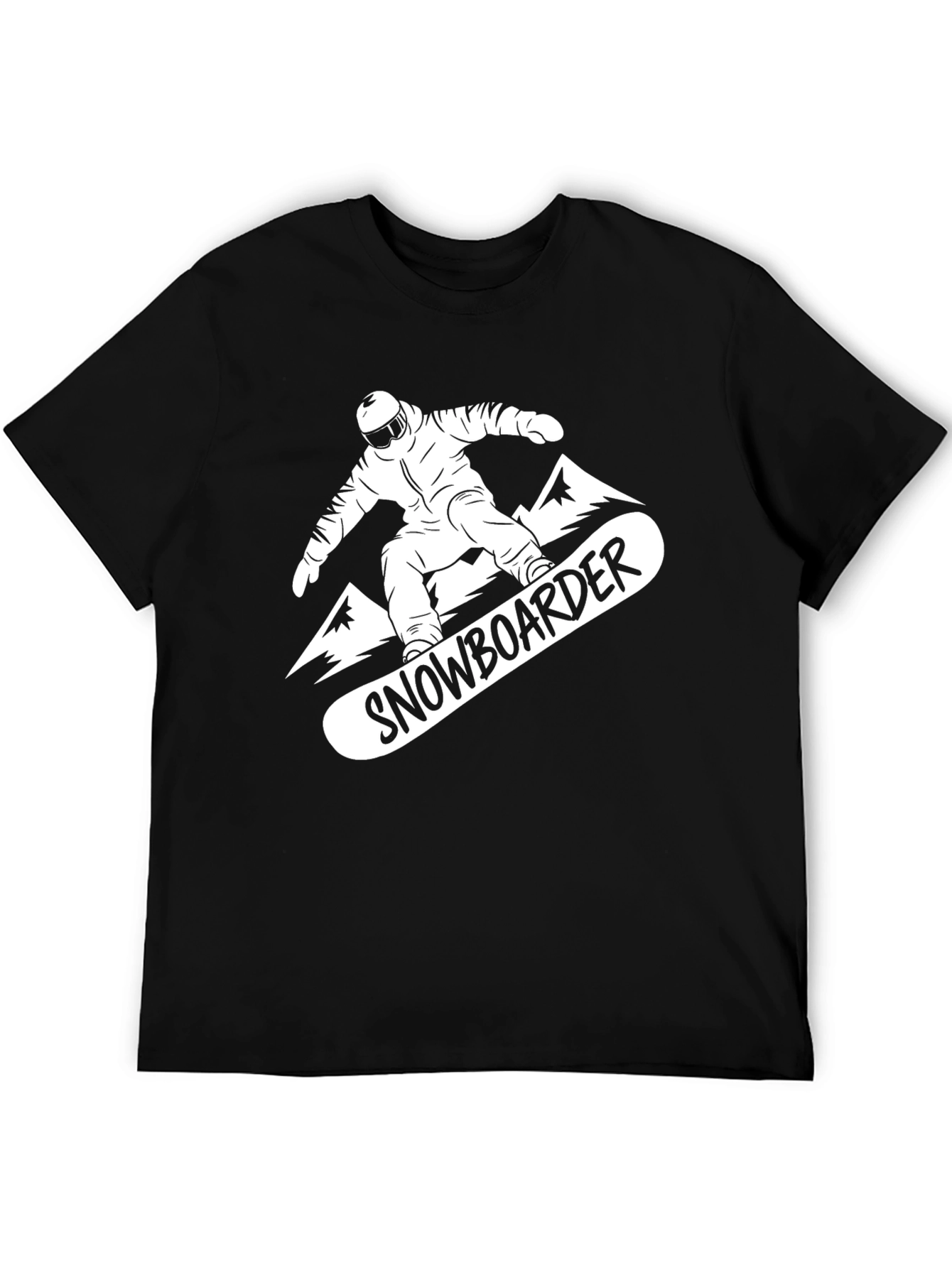Snowboarder Graphic Tee - Black Cotton T-Shirt