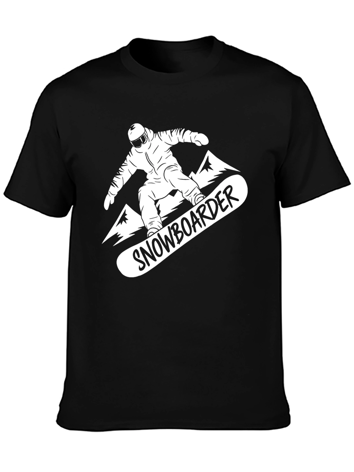 Snowboarder Graphic Tee - Black Cotton T-Shirt