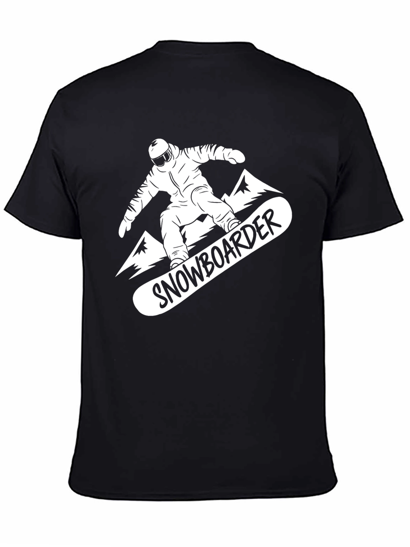 Snowboarder Graphic Tee - Black Cotton T-Shirt