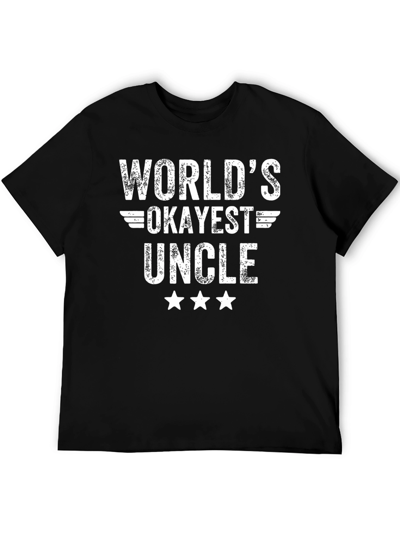 Worlds Okayest Uncle Black T-Shirt
