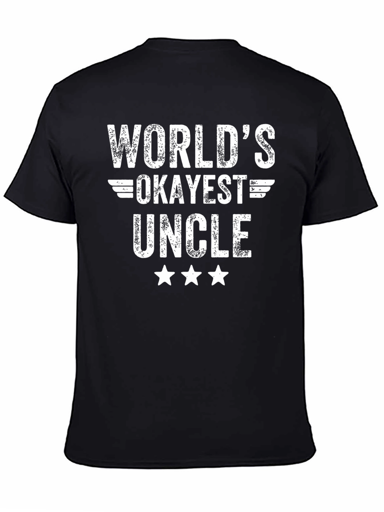Worlds Okayest Uncle Black T-Shirt