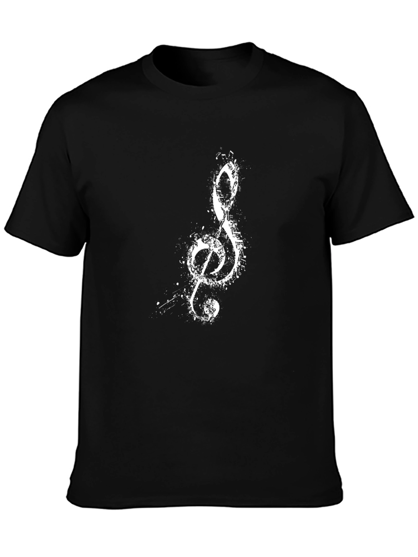 Musical Treble Clef Graphic Tee - Black