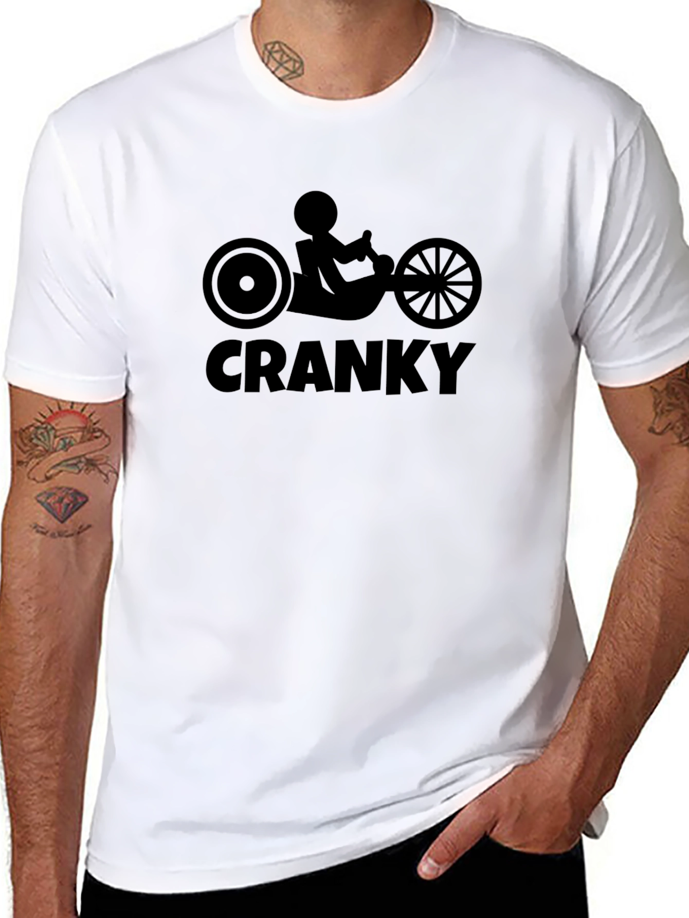 Cranky Tricycle Graphic Tee - Black Cotton T-Shirt