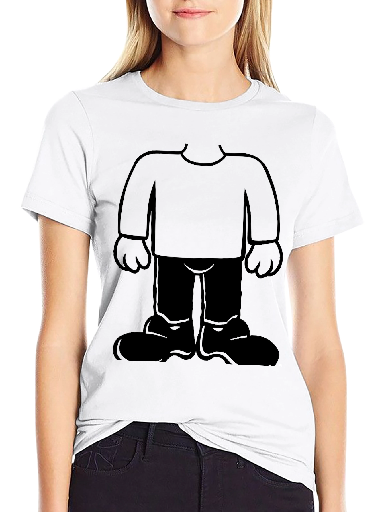 Cartoon Character Graphic Black T-Shirt