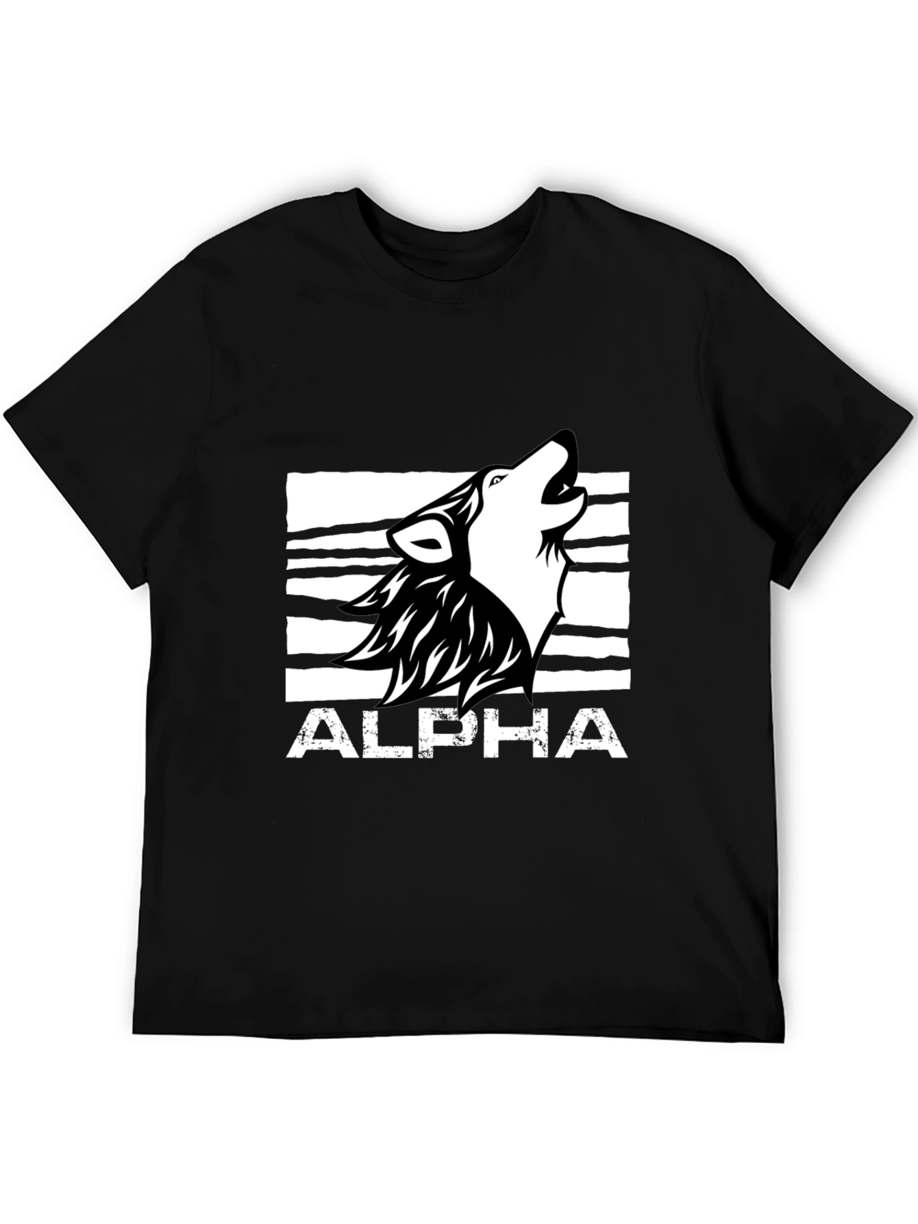 Alpha Wolf Graphic Tee - Black