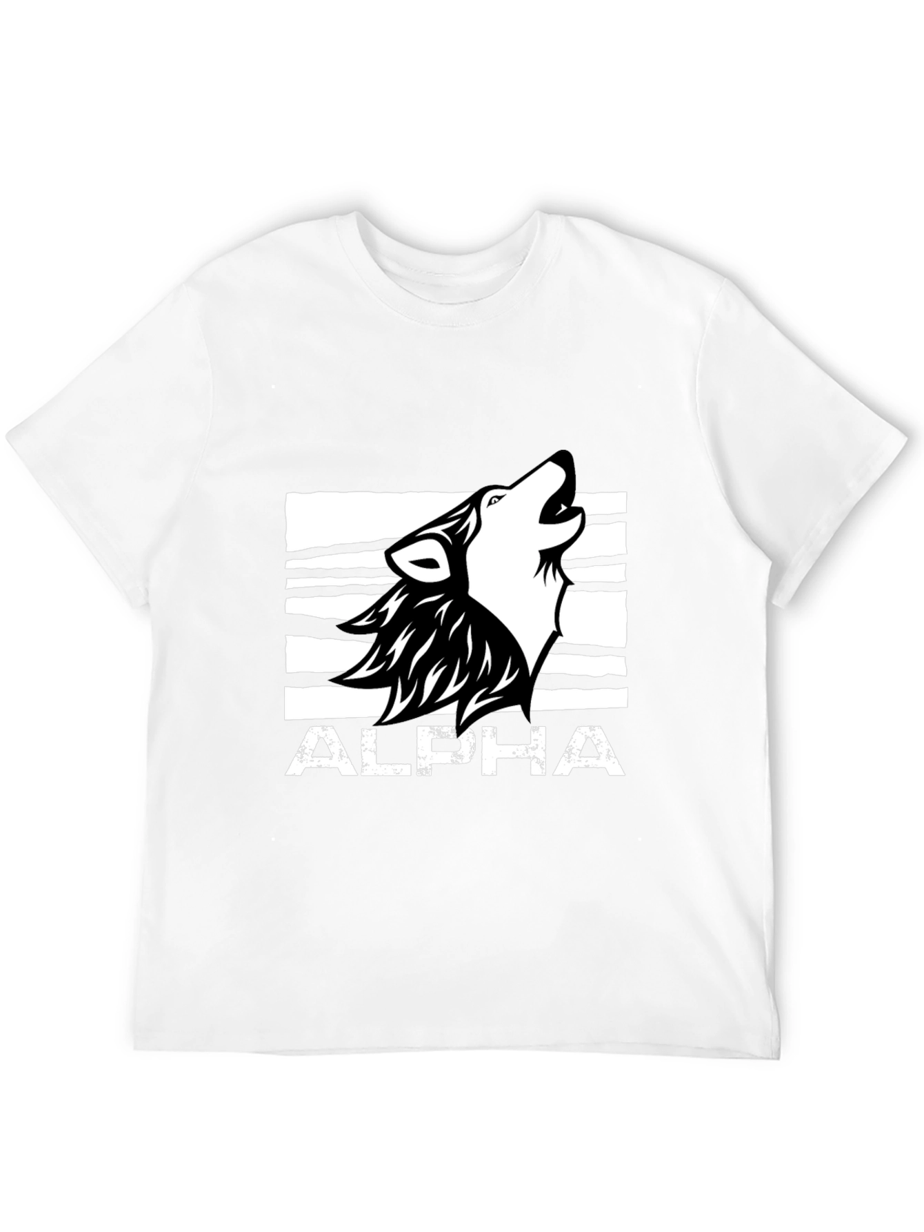 Alpha Wolf Graphic Tee - Black