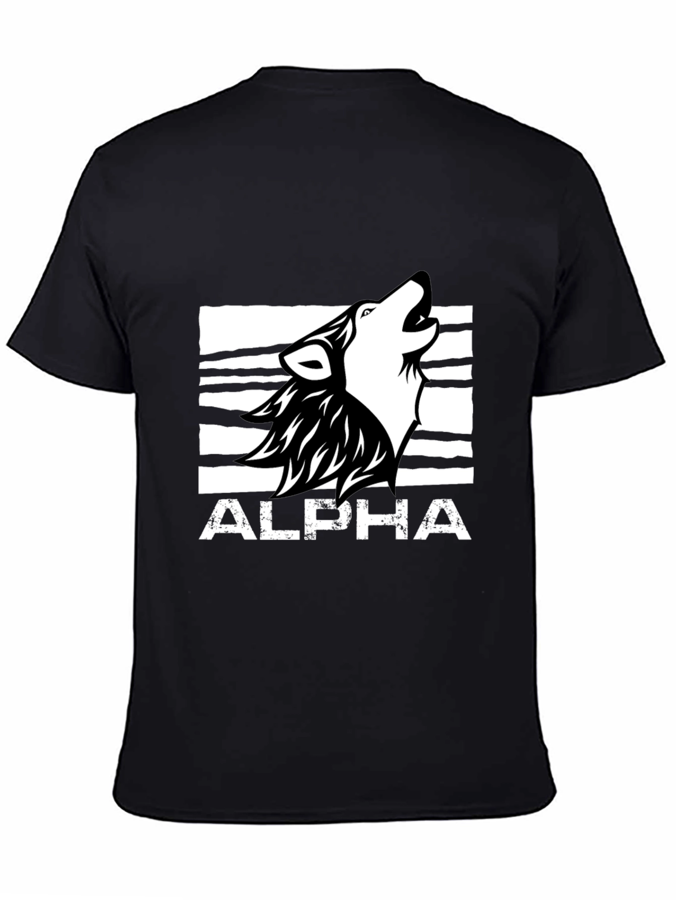 Alpha Wolf Graphic Tee - Black