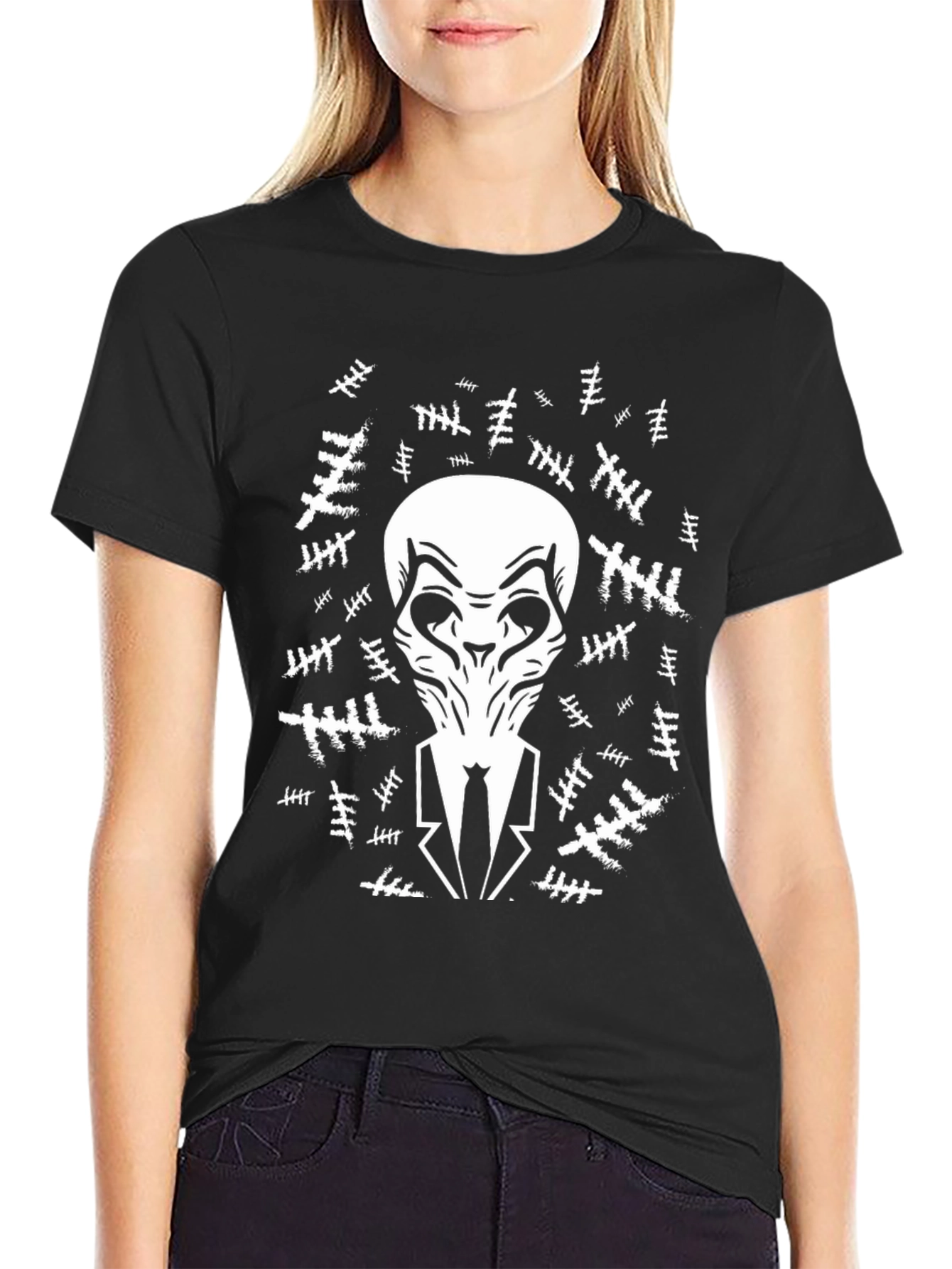 Slender Man Black Graphic T-Shirt