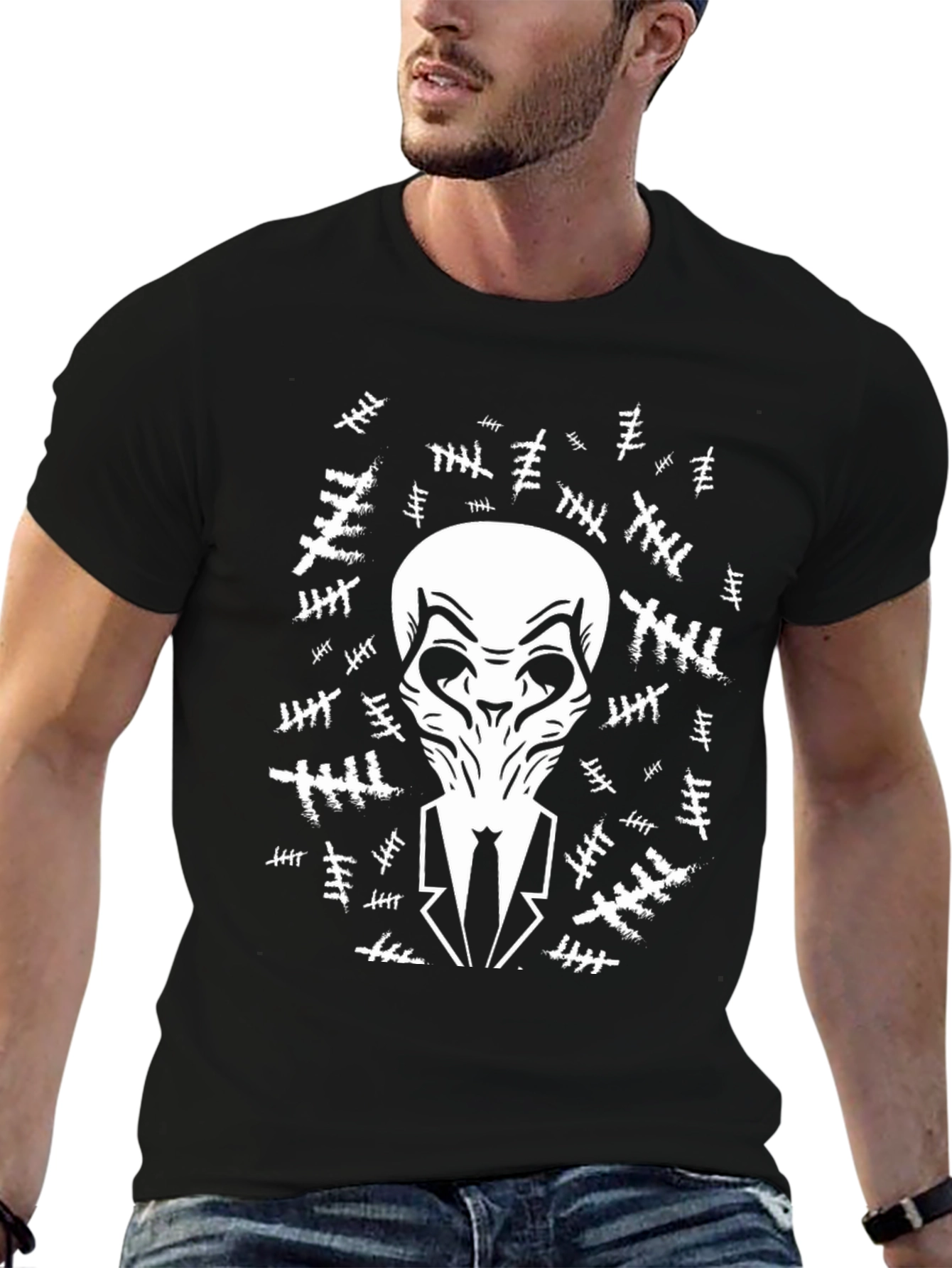 Slender Man Black Graphic T-Shirt