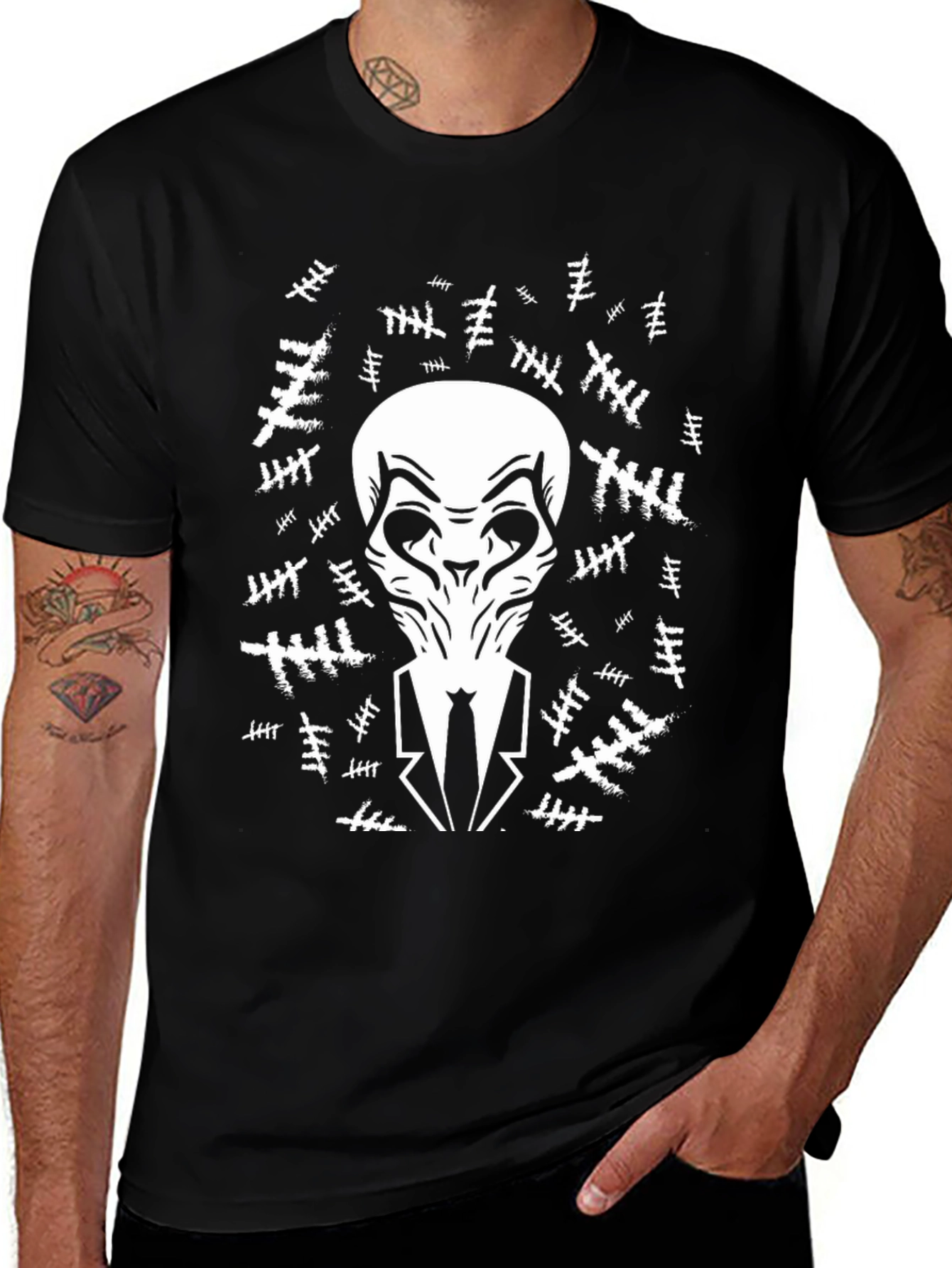 Slender Man Black Graphic T-Shirt