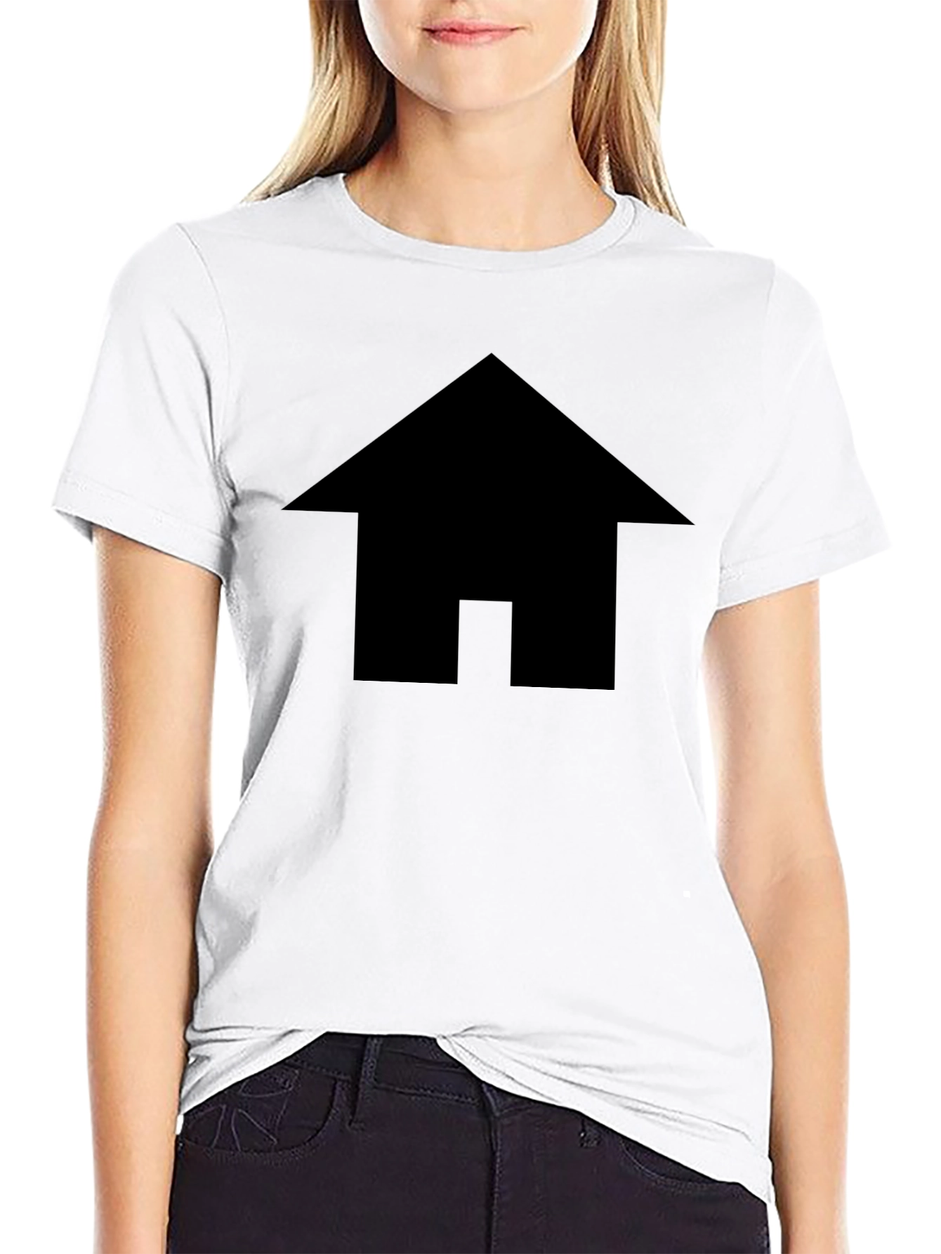 Minimalist House Graphic Black T-Shirt