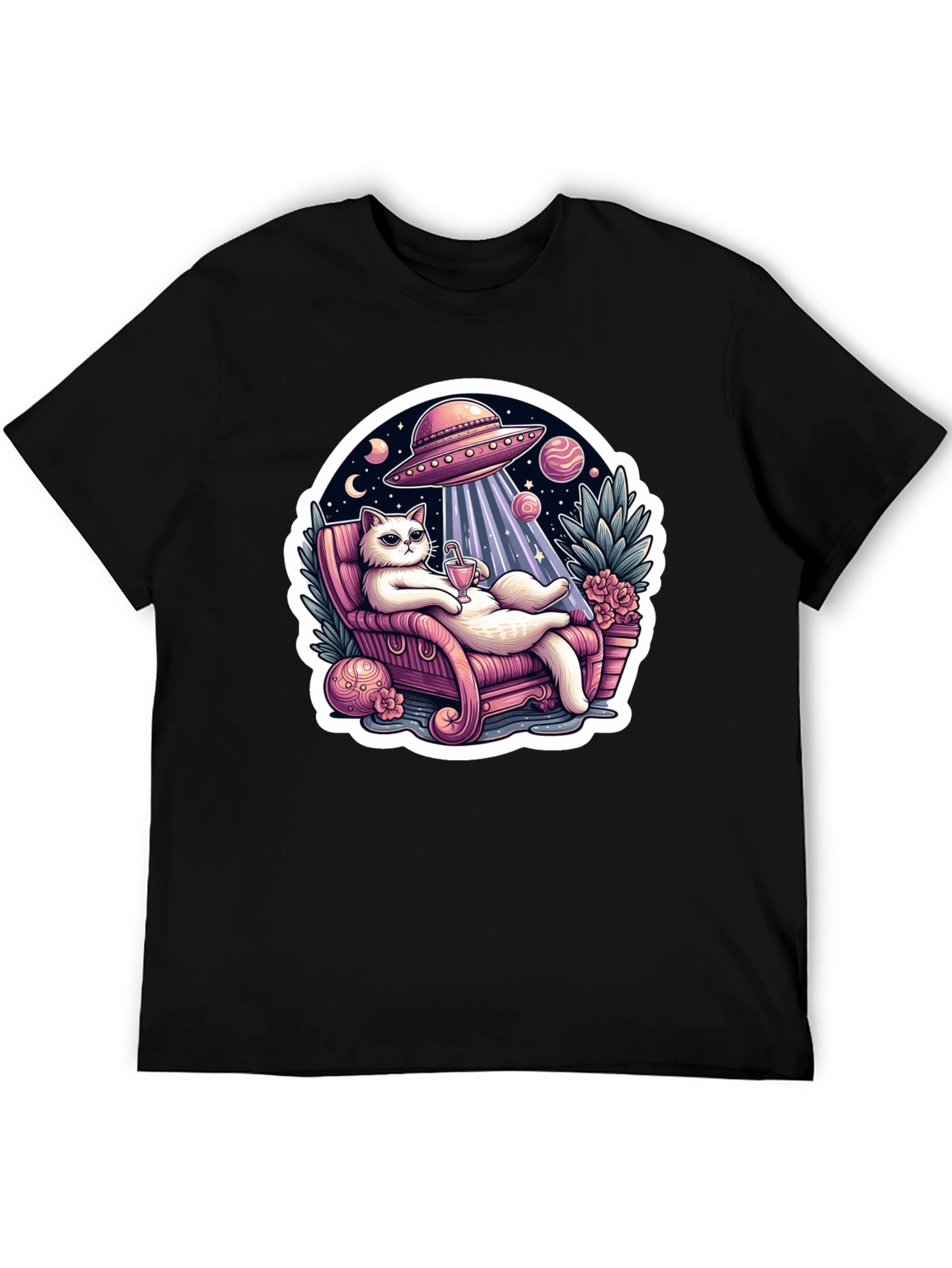 Chill Cat Alien Abduction Tee