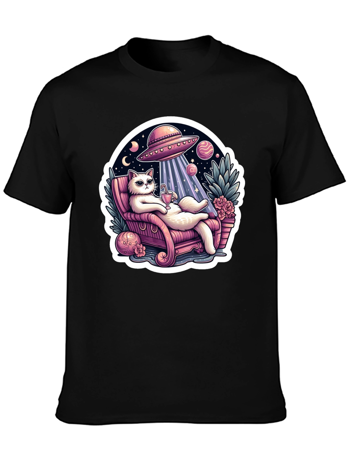 Chill Cat Alien Abduction Tee
