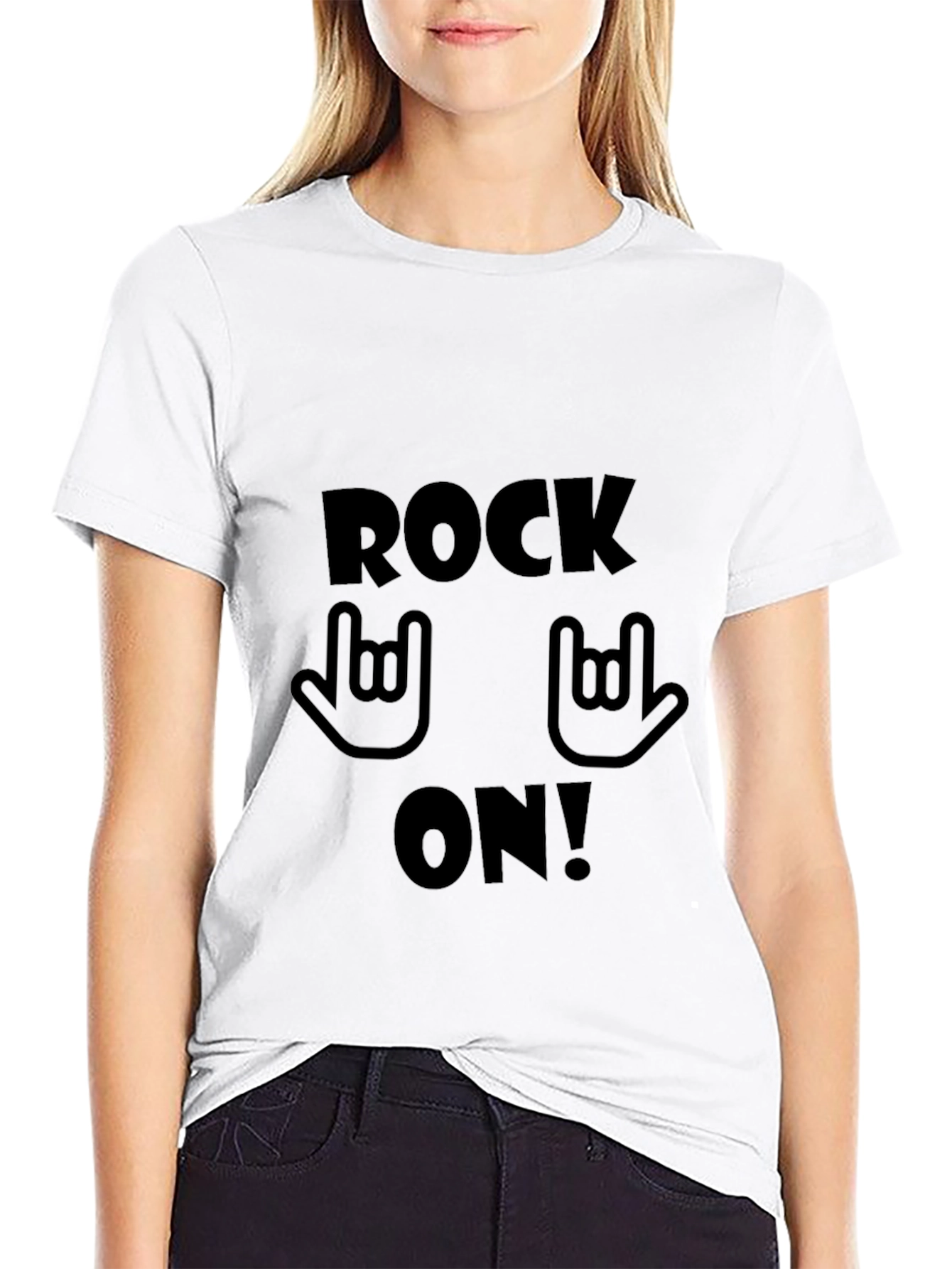Rock On! Graphic Print T-Shirt