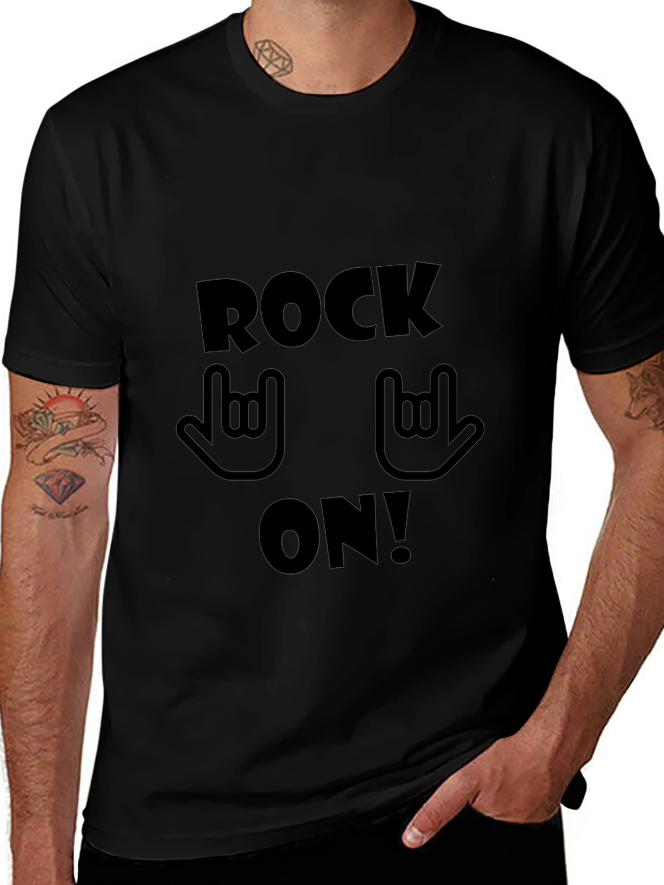 Rock On! Graphic Print T-Shirt