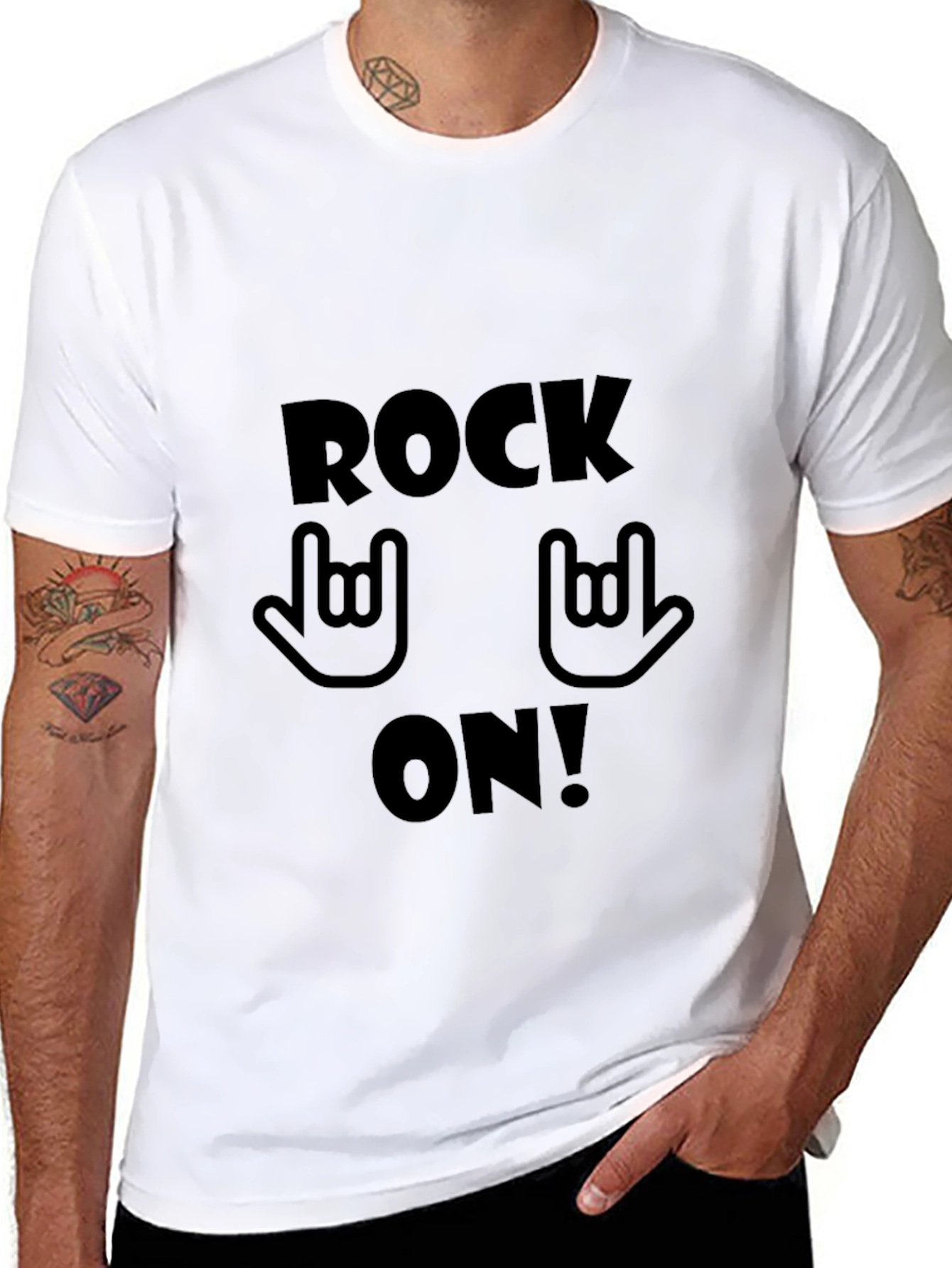Rock On! Graphic Print T-Shirt