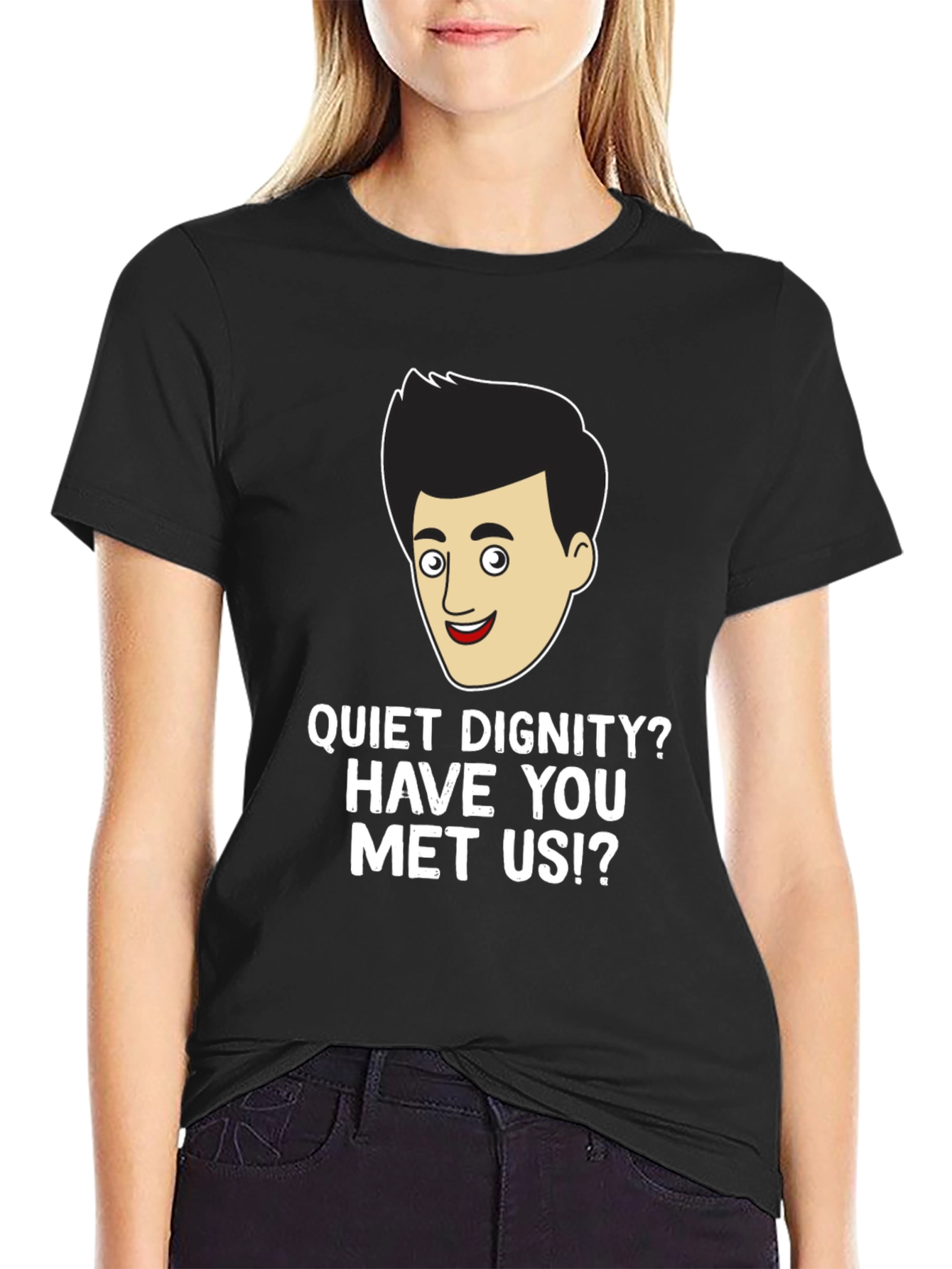 Funny Quiet Dignity Mens Black T-Shirt