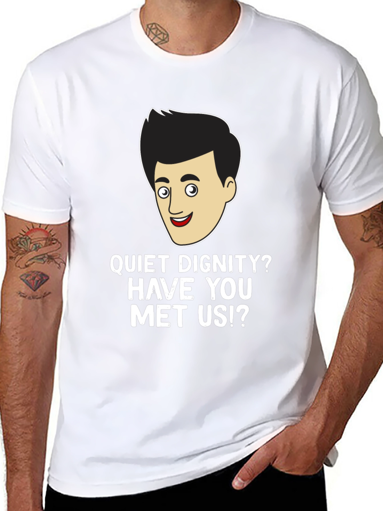 Funny Quiet Dignity Mens Black T-Shirt