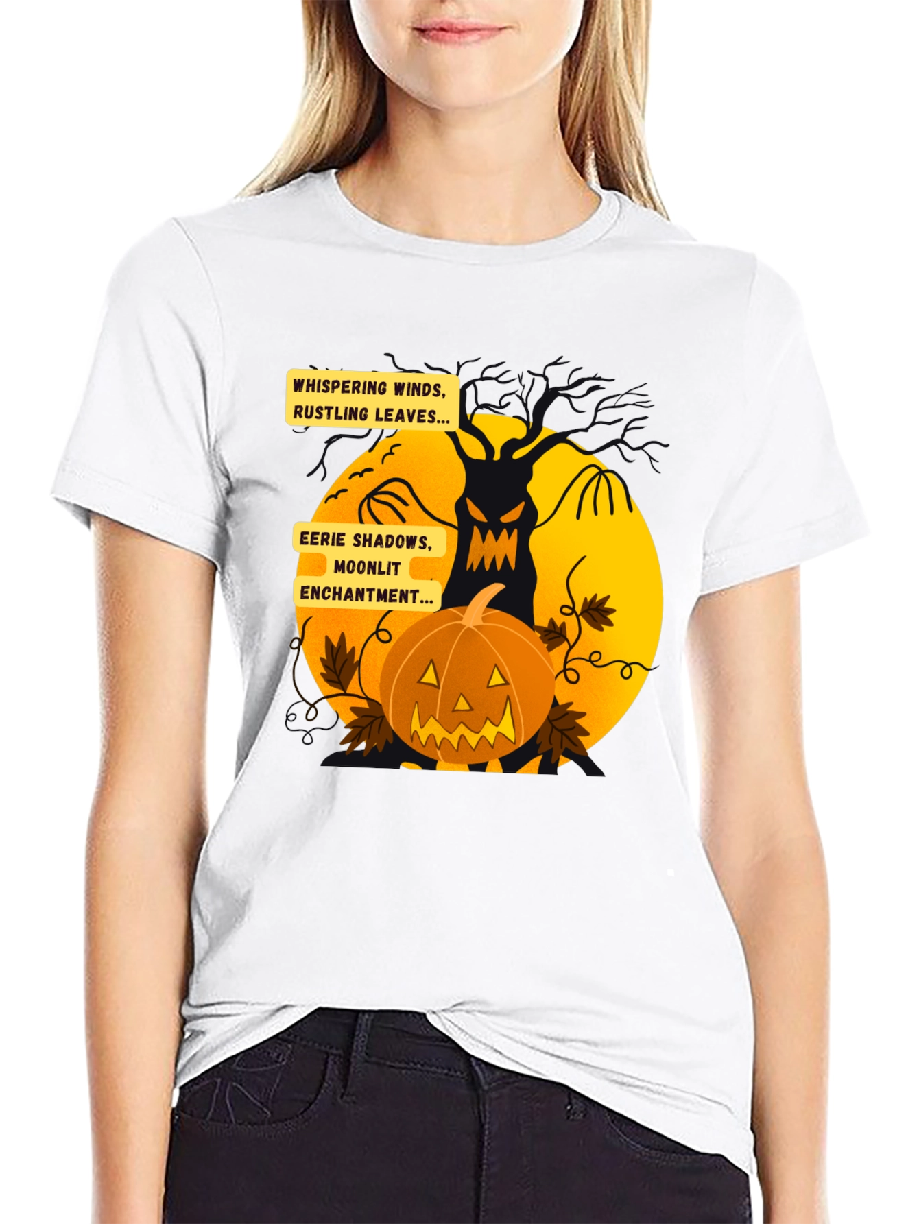 Halloween Theme T-Shirt - Whispering Winds Design