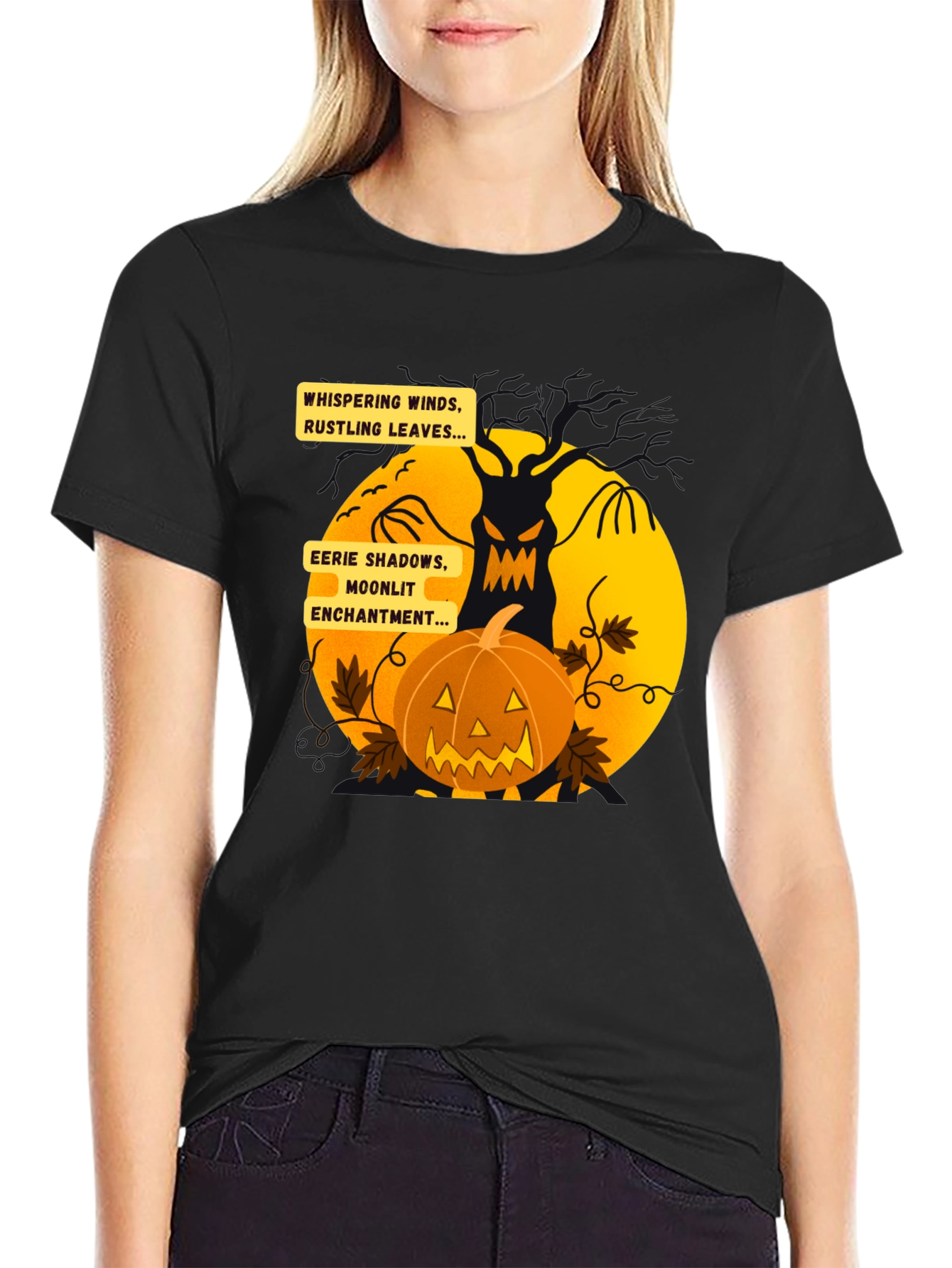 Halloween Theme T-Shirt - Whispering Winds Design