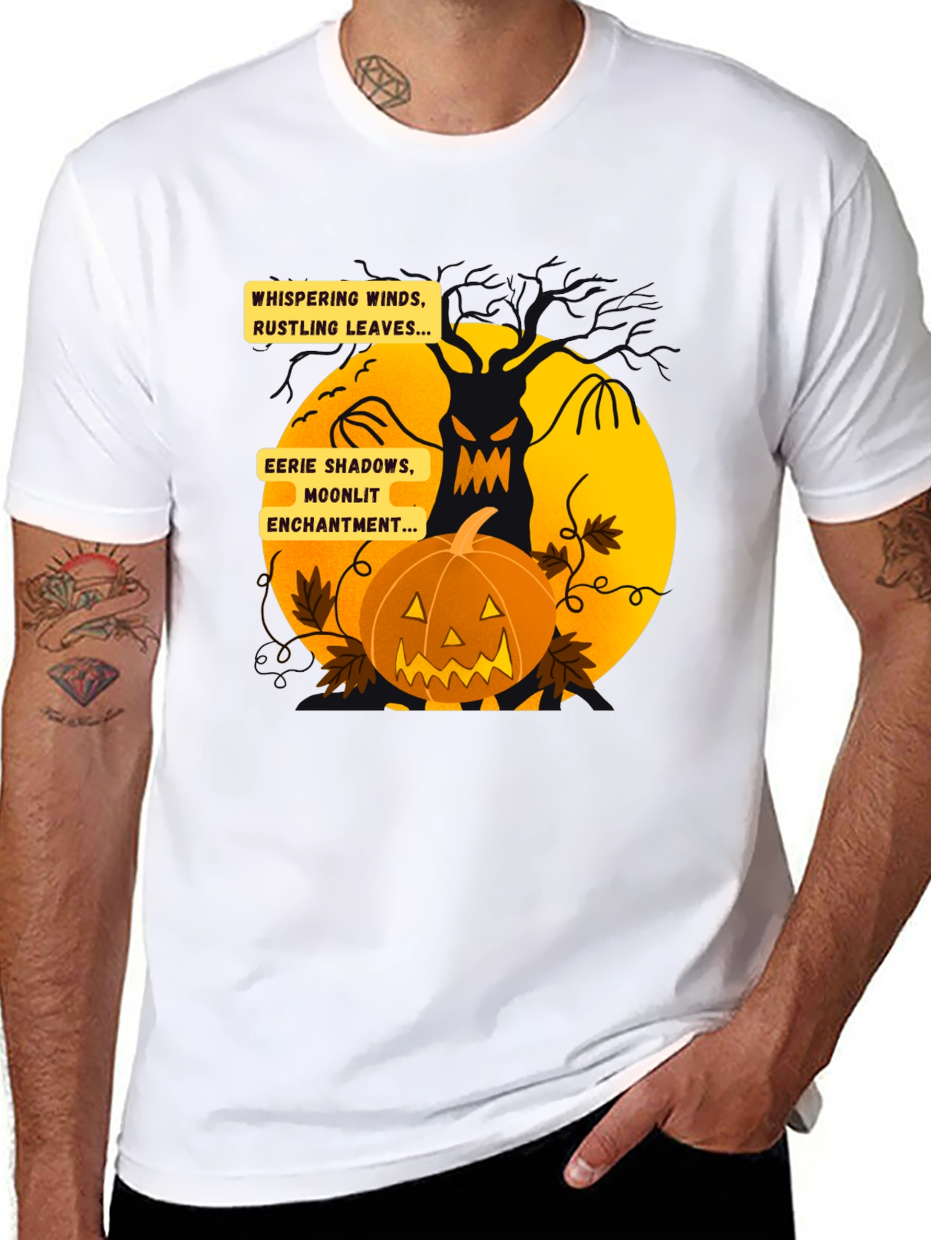 Halloween Theme T-Shirt - Whispering Winds Design