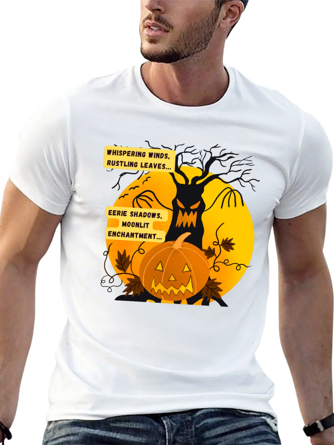 Halloween Theme T-Shirt - Whispering Winds Design