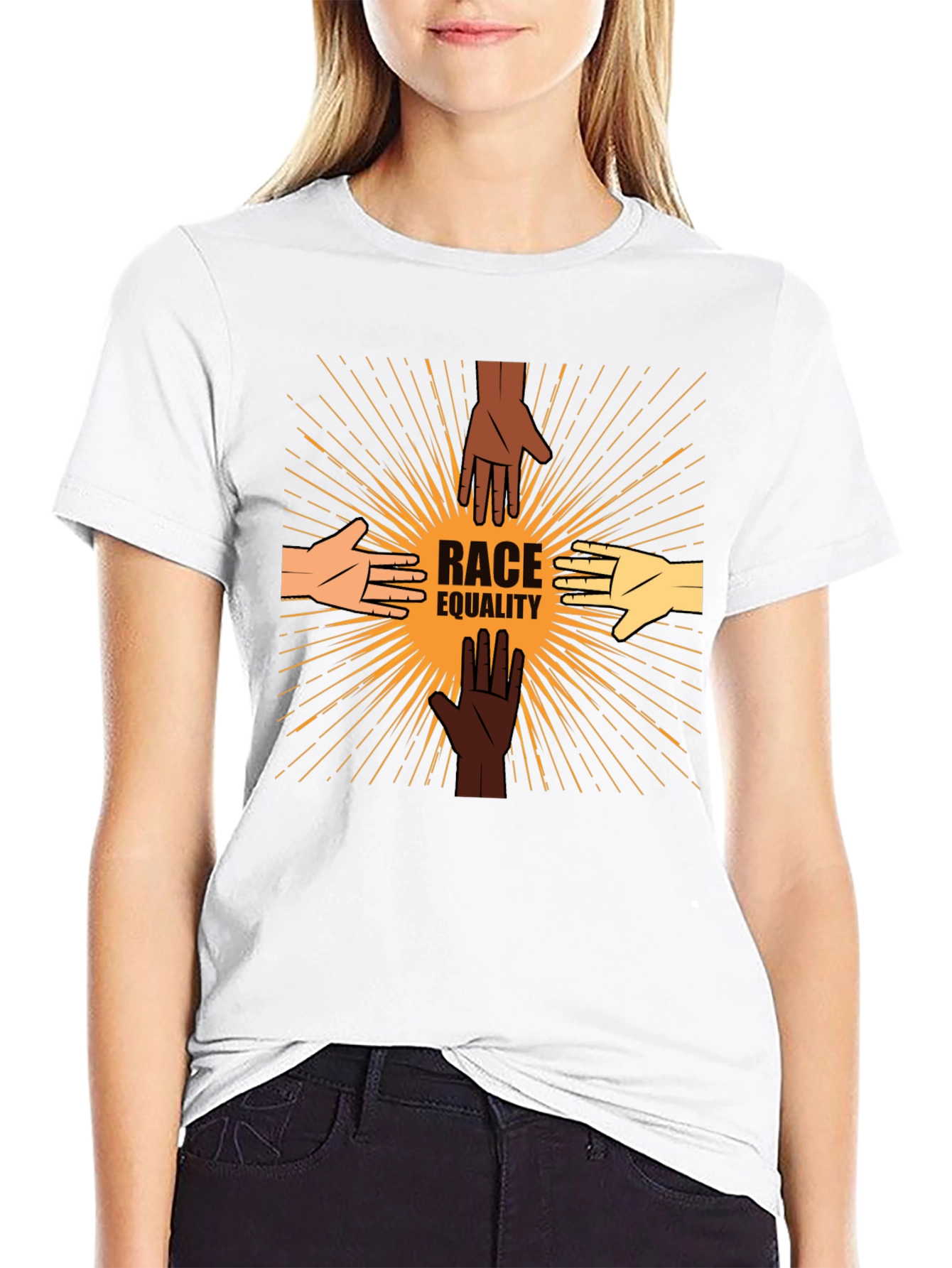 Race Equality T-Shirt: United Hands Design