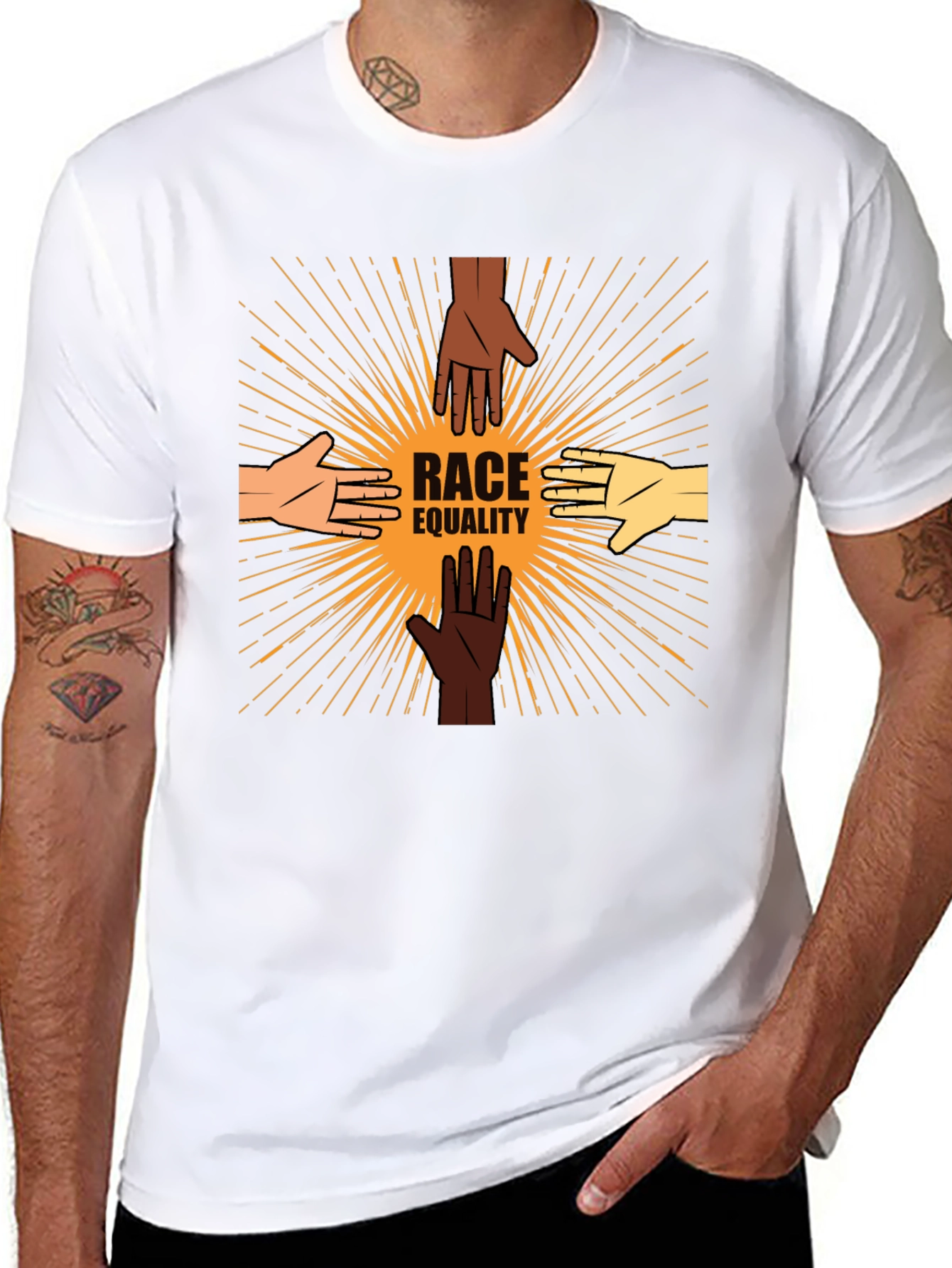 Race Equality T-Shirt: United Hands Design