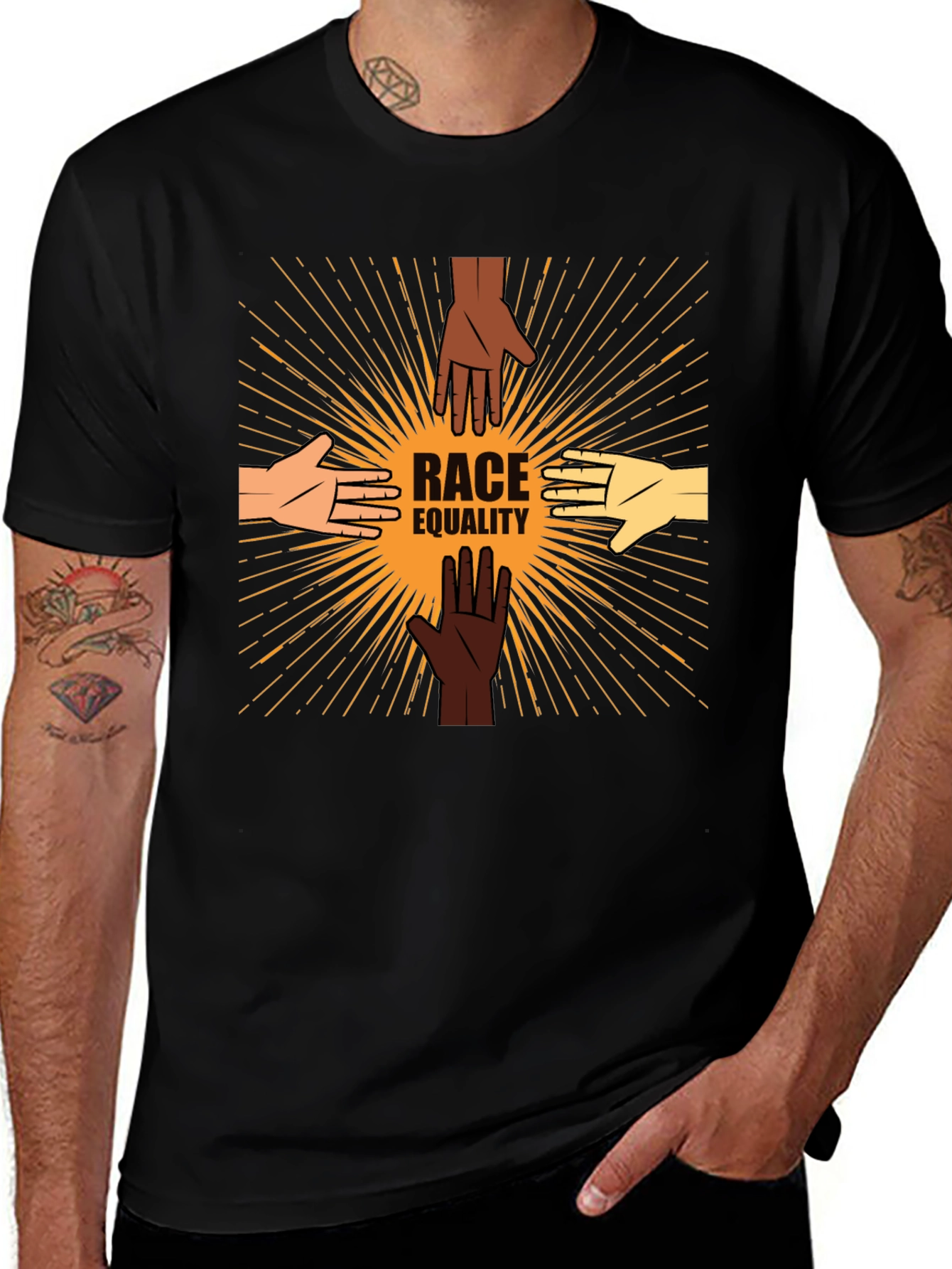 Race Equality T-Shirt: United Hands Design