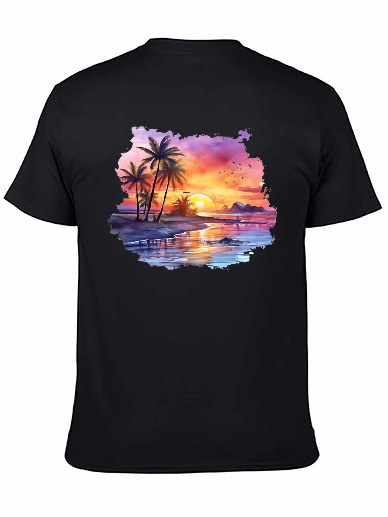 Tropical Sunset Palm Tree Graphic T-Shirt