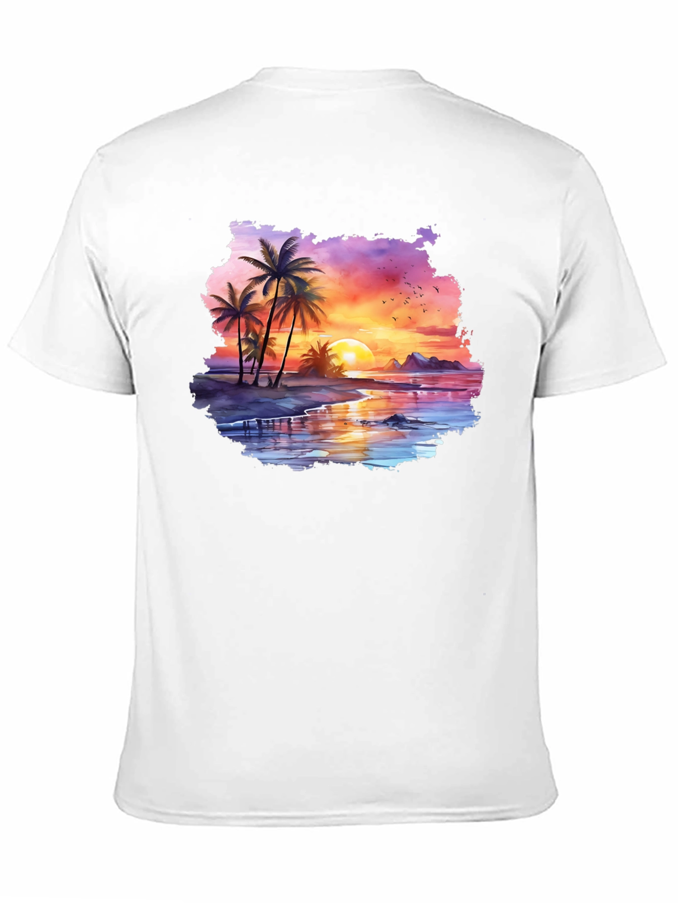 Tropical Sunset Palm Tree Graphic T-Shirt