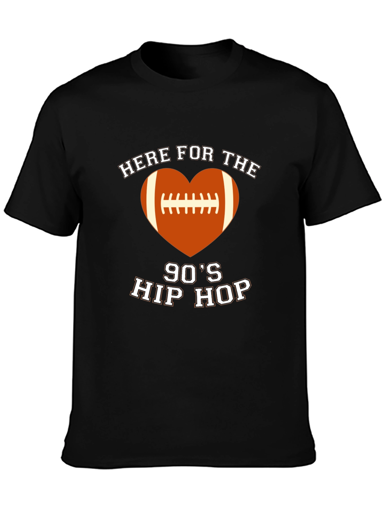 90s Hip Hop Football Heart T-Shirt