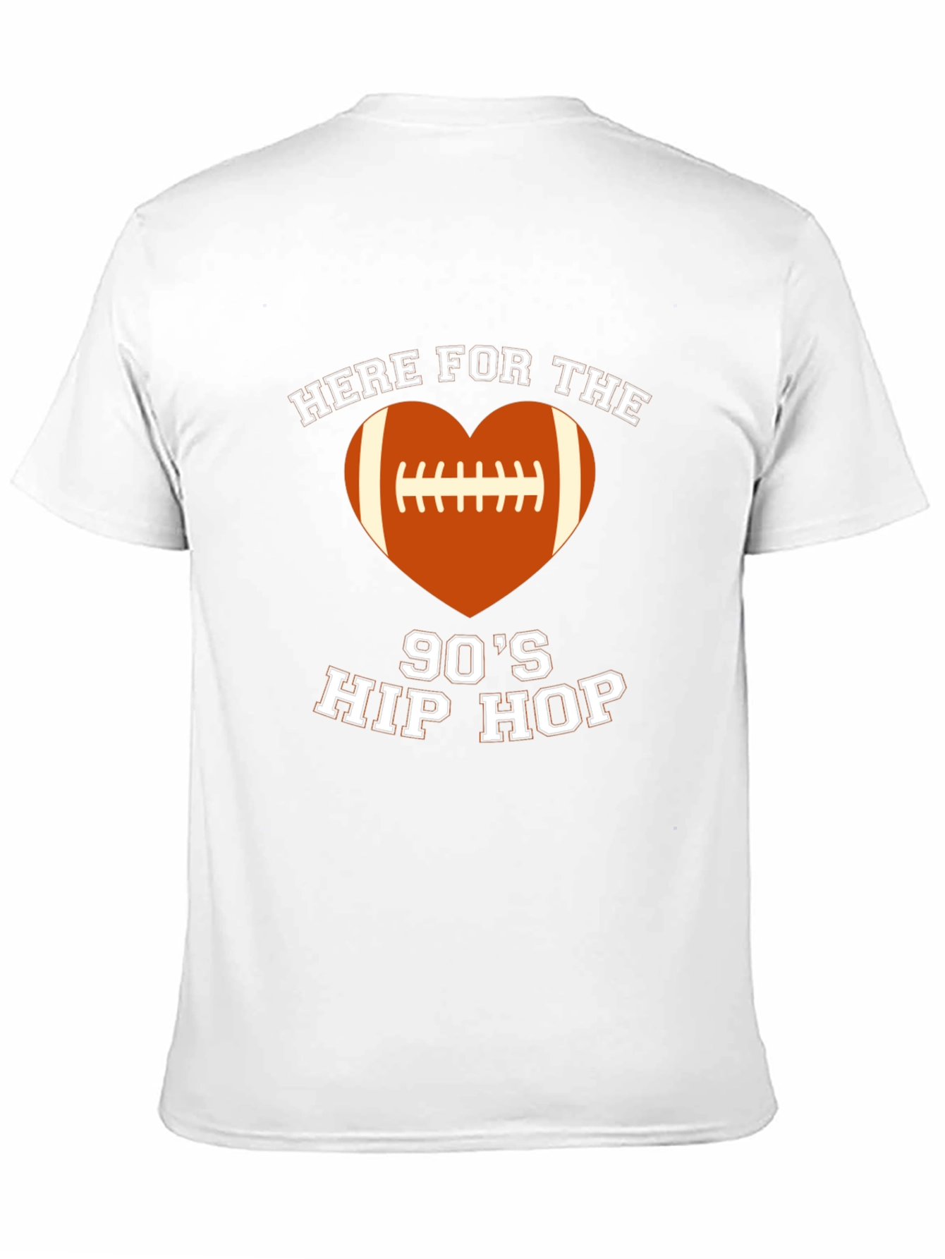 90s Hip Hop Football Heart T-Shirt